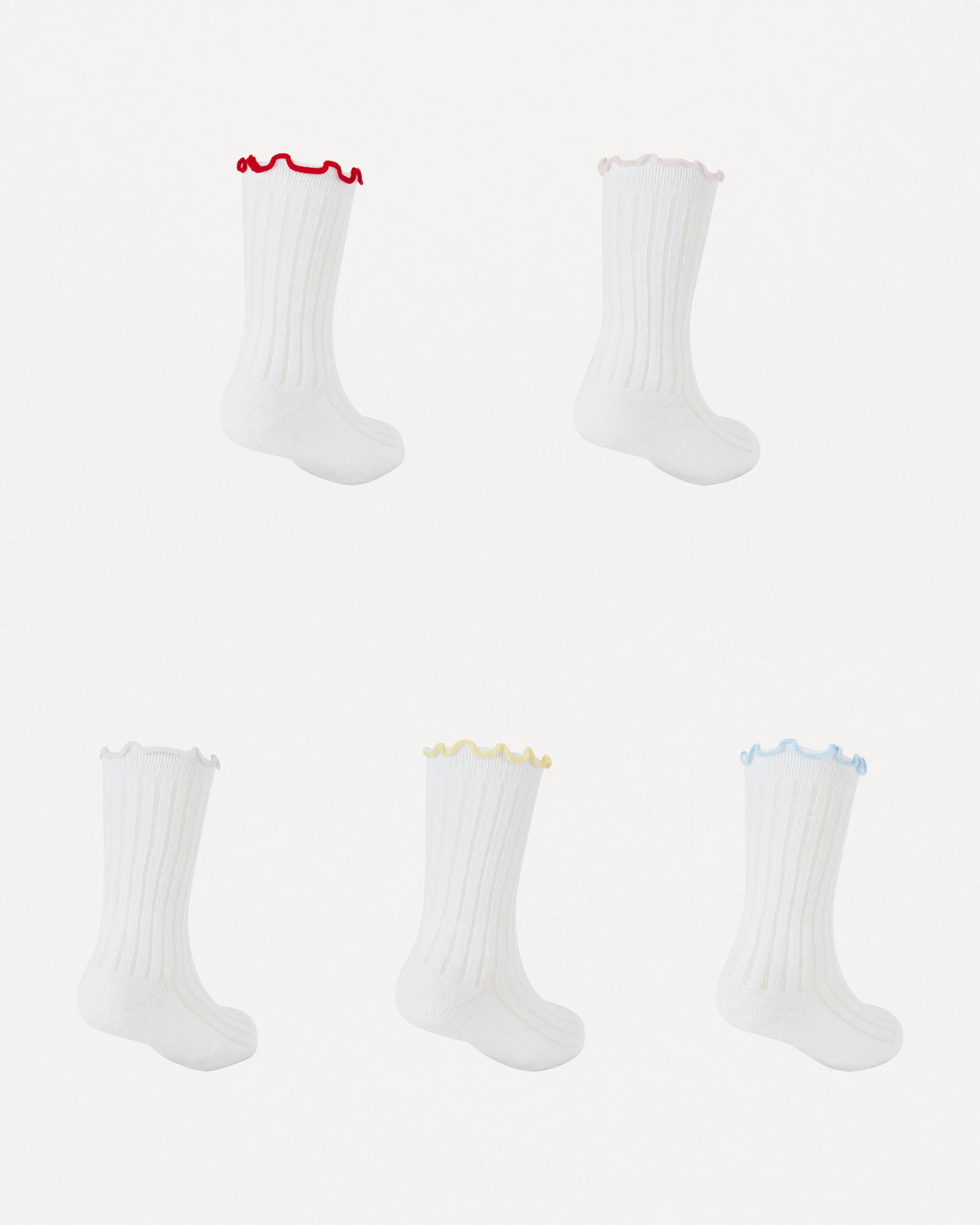 2 5 Pack Casual Crew Socks Wht Charms, 2 of 3