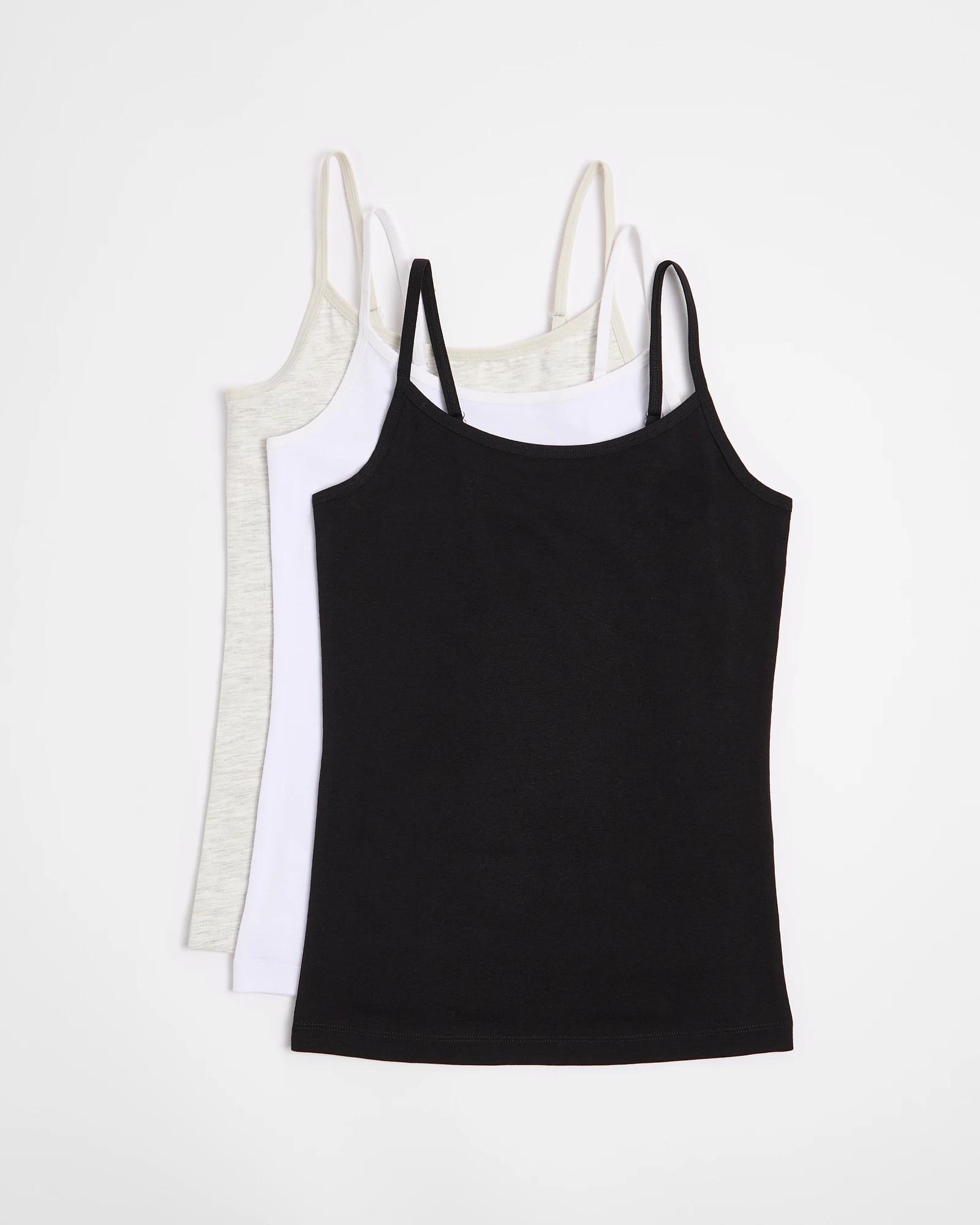 1 Girls Maxx Singlets 3 Pack BLACK/WHITE/GREY, 1 of 1