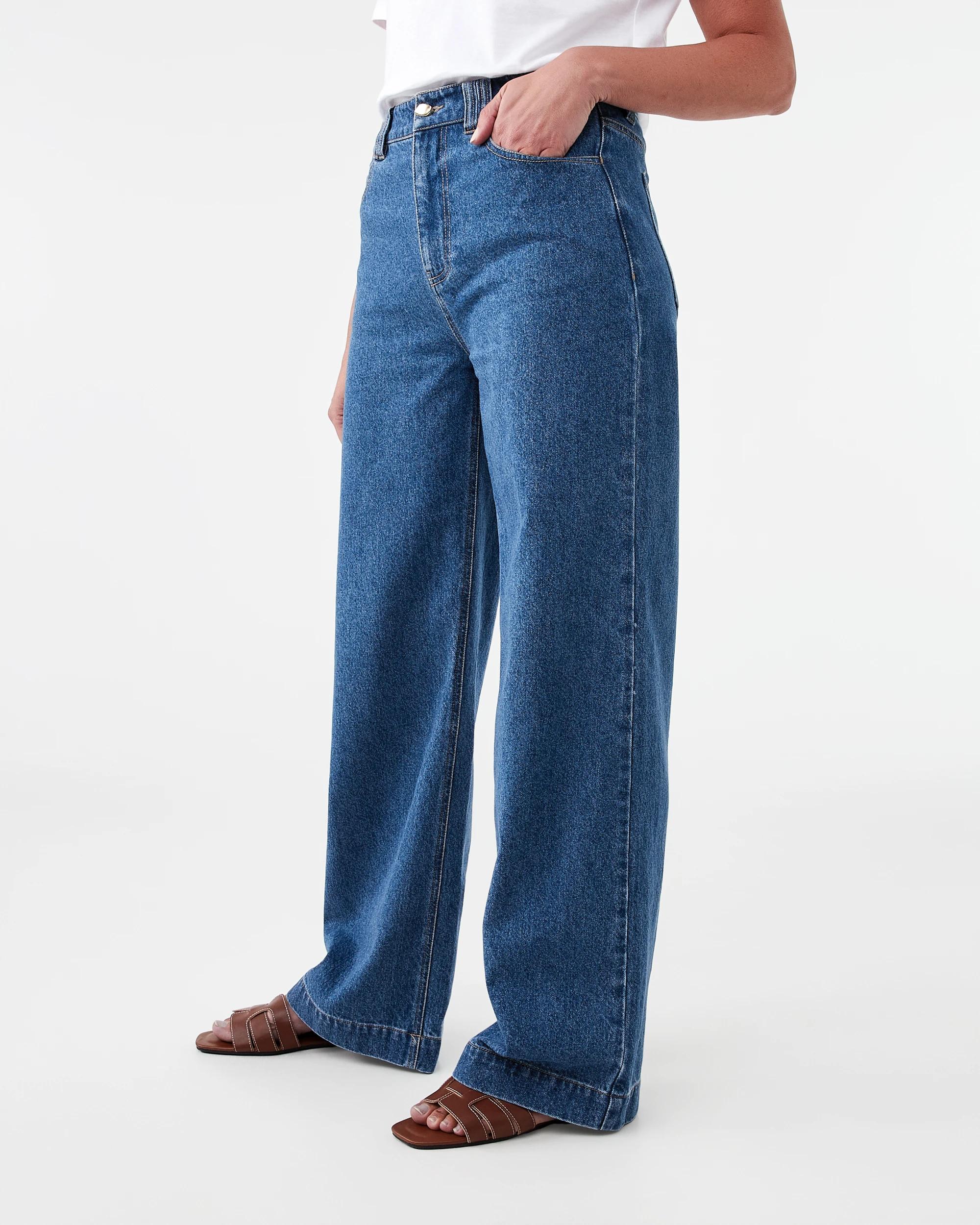 2 Straight Leg Jeans Mid Wash, 2 of 8