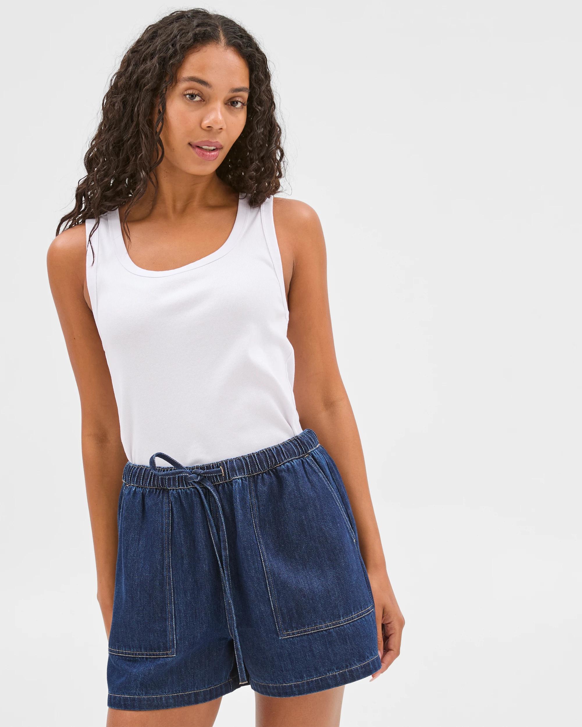 3 Target Pull On Relaxed Denim Shorts RINSEWASH, 3 of 6