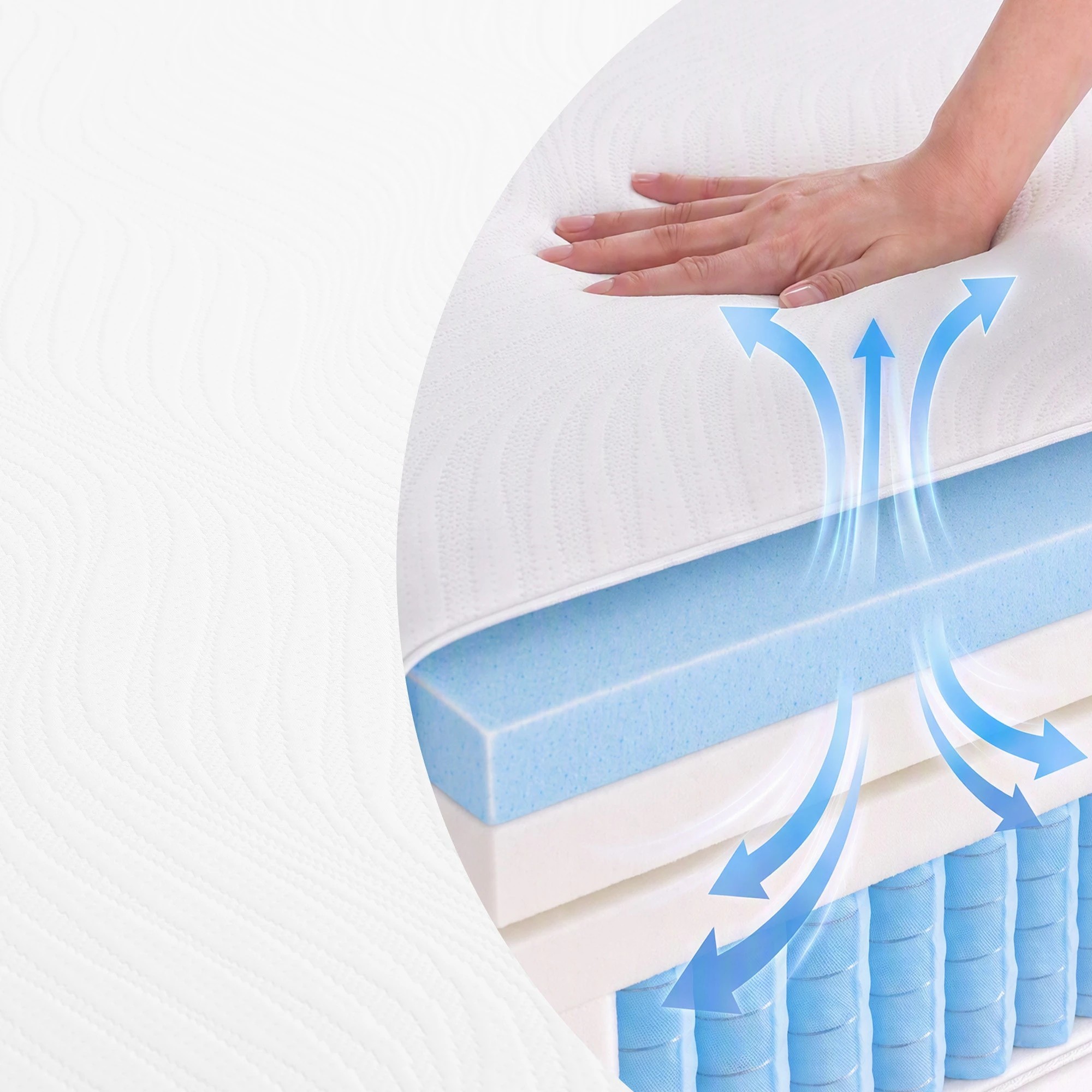 4 Giselle Bedding 25cm Hybrid Mattress Soft Knitted Fabric Edge Support Gel Foam - Single Bed - White, 4 of 10