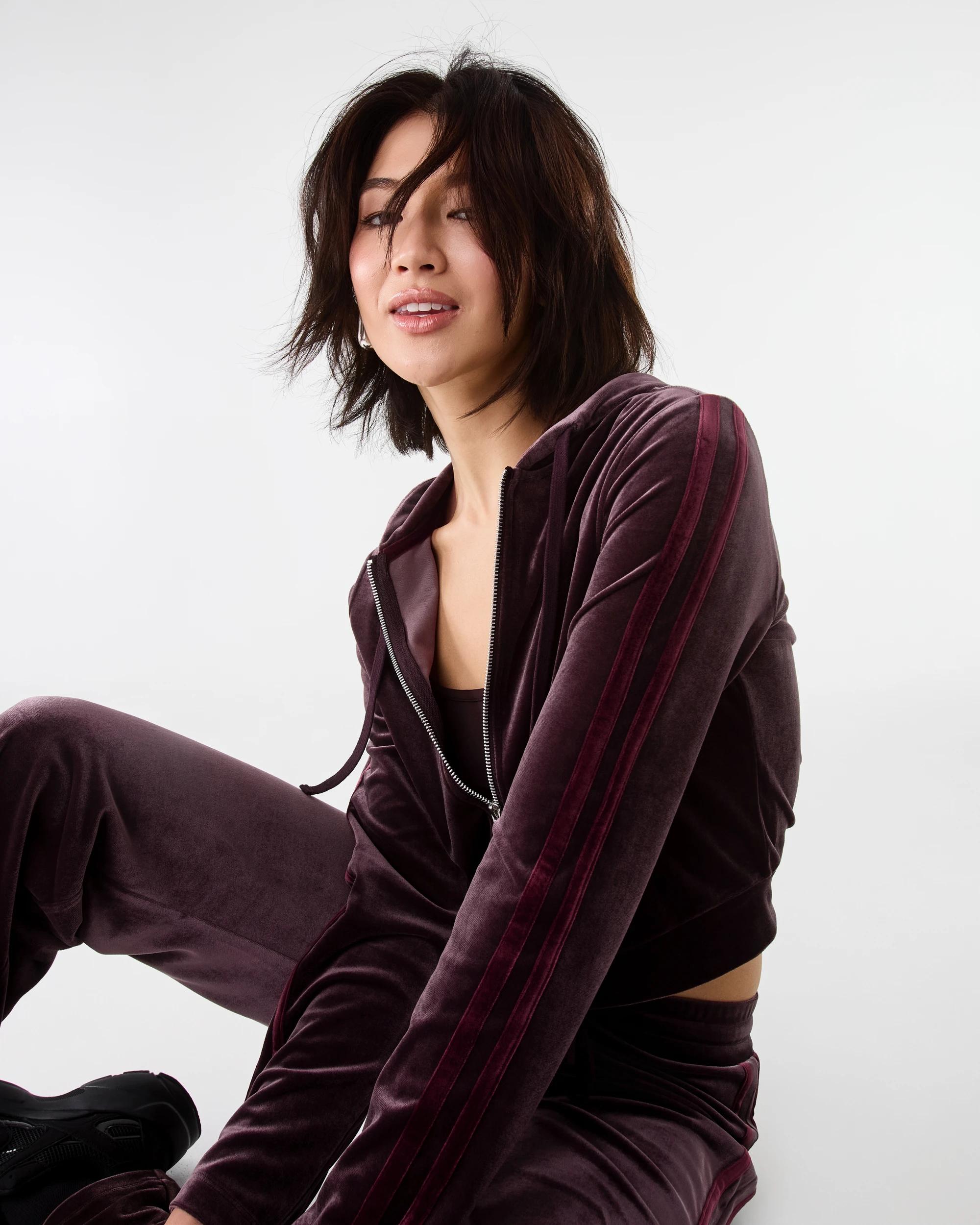 9 Velour Trackpants Choc Plum, 9 of 9