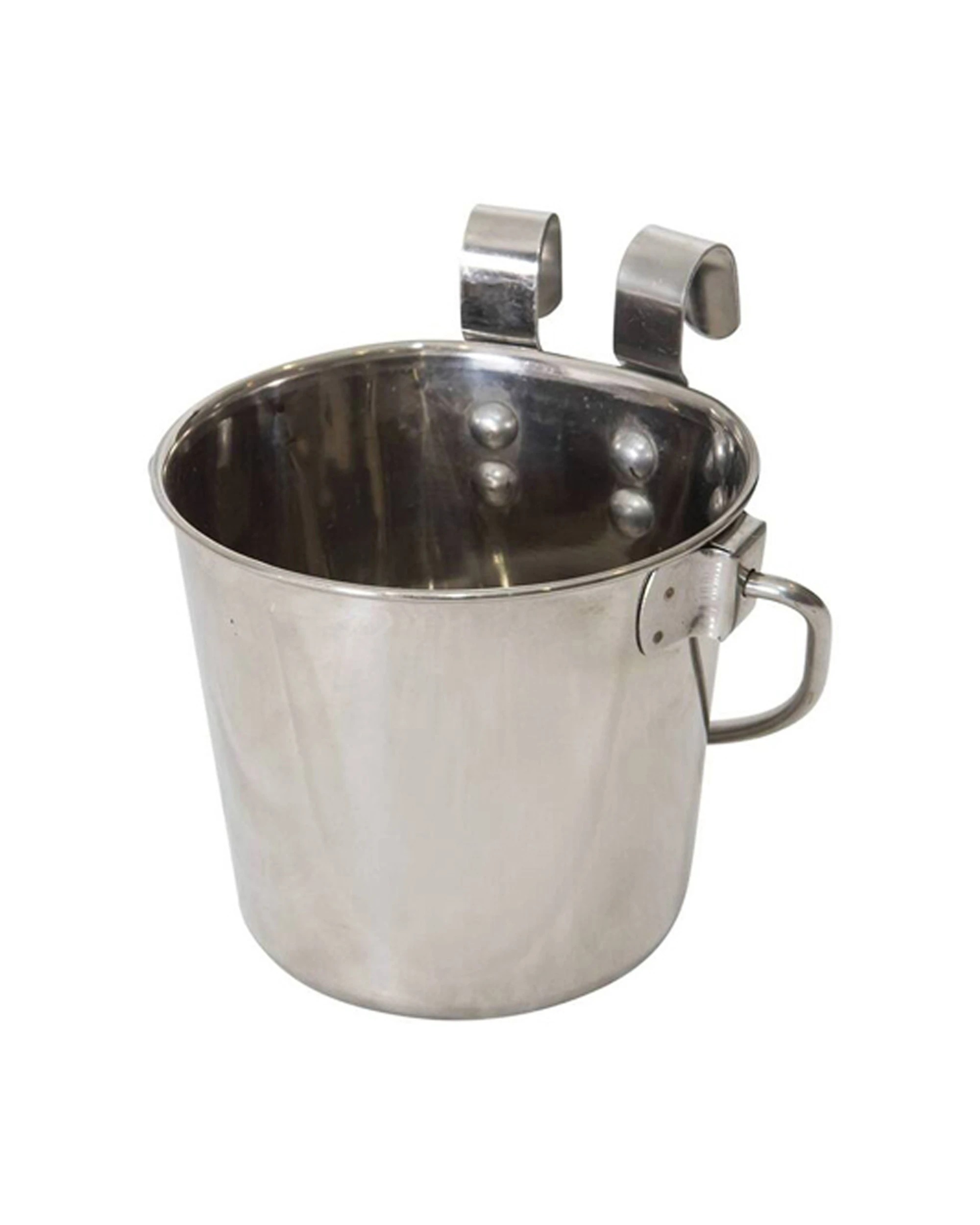 3 Superior Pet Essentials Durable Flat Sided Bucket With Riveted Hooks 1.9l
 - Silver, 3 of 3