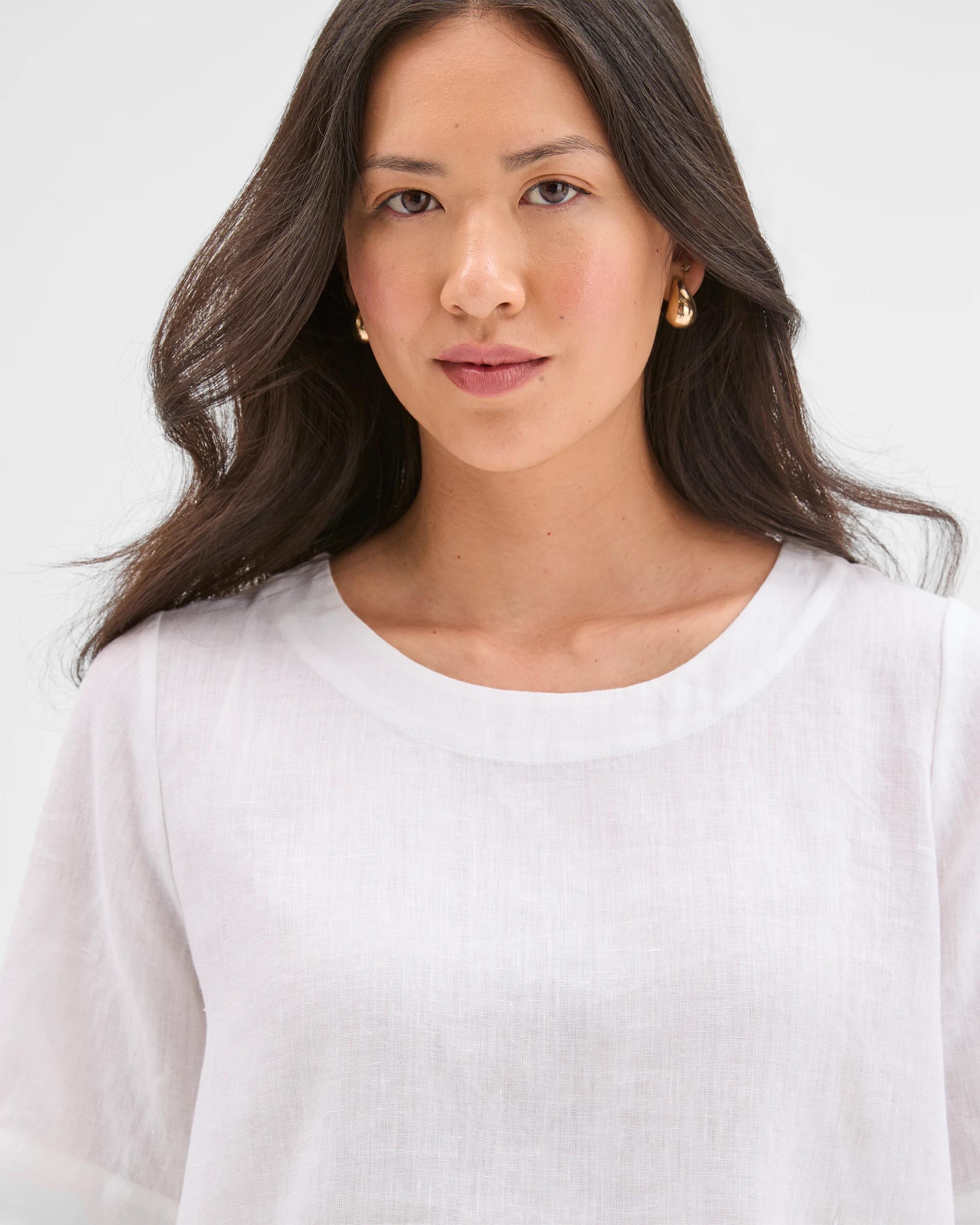 5 Target Woman European Linen Cross Back Top WHITE, 5 of 6