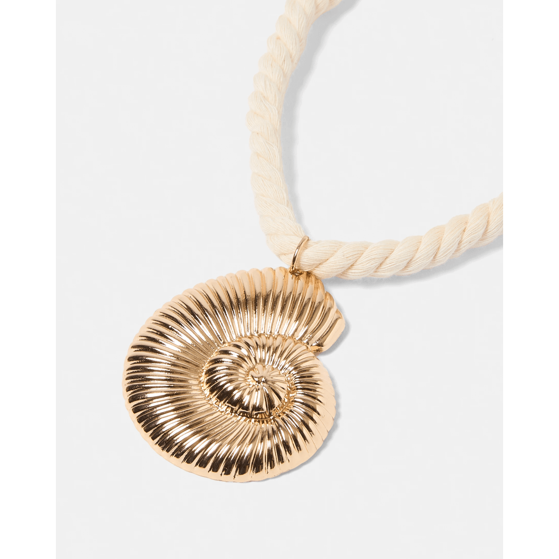 1 Shell Rope Necklace - White and Gold Tone, 1 of 9