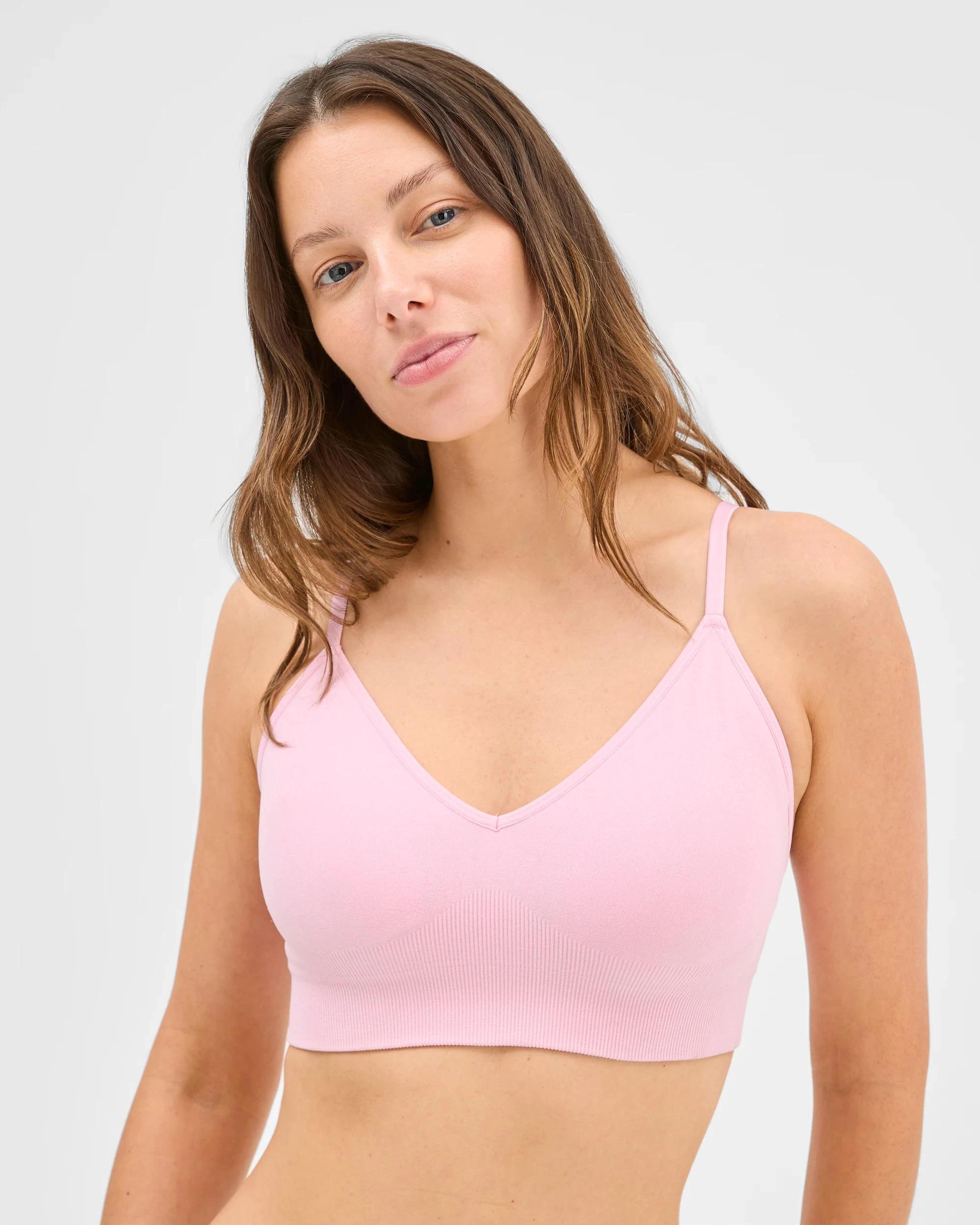 1 Target Woman Low Impact Seamfree Sports Crop Top CAMEO PINK, 1 of 4
