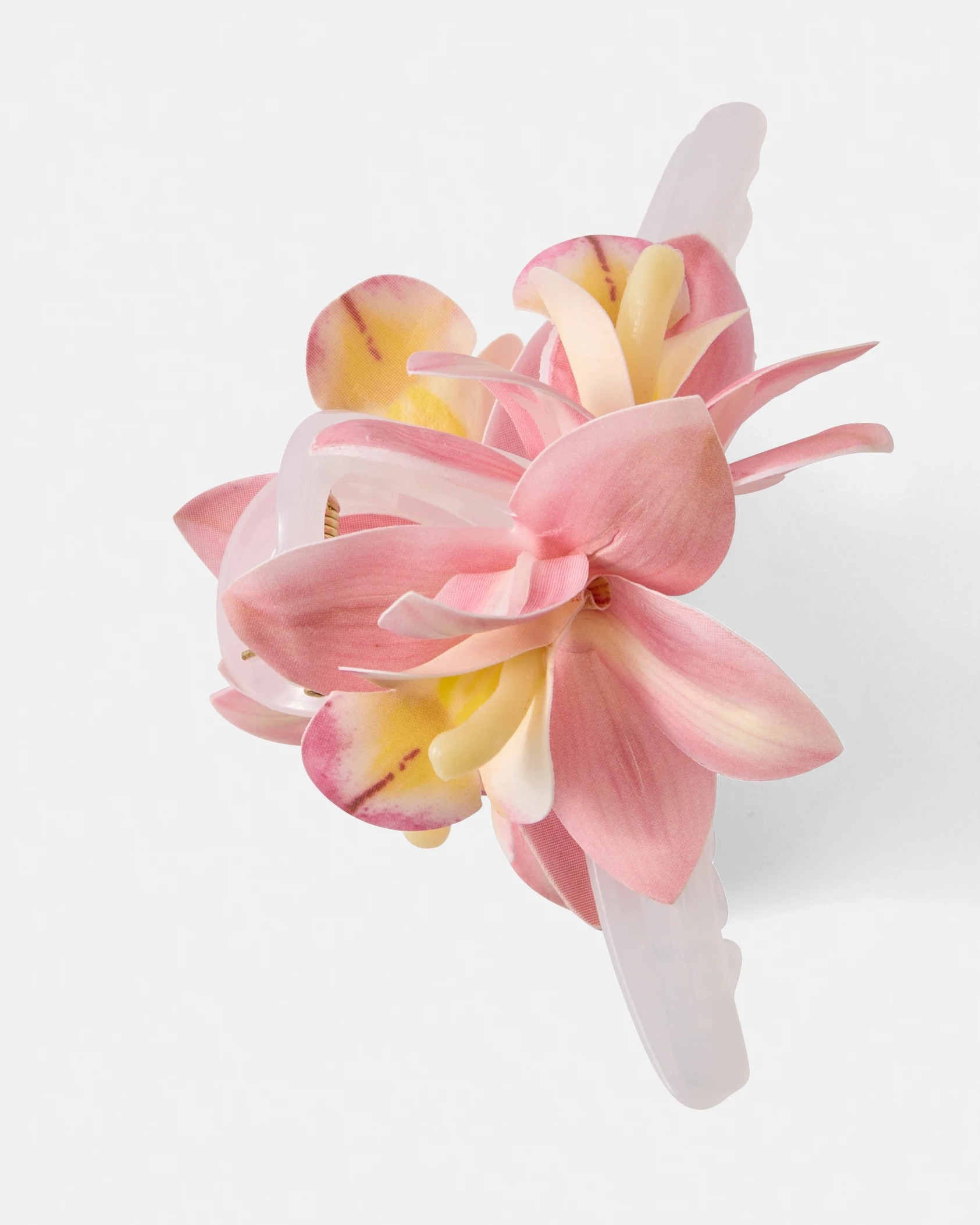 1 Pink Orchid Cluster Claw Hair Clip, 1 of 4