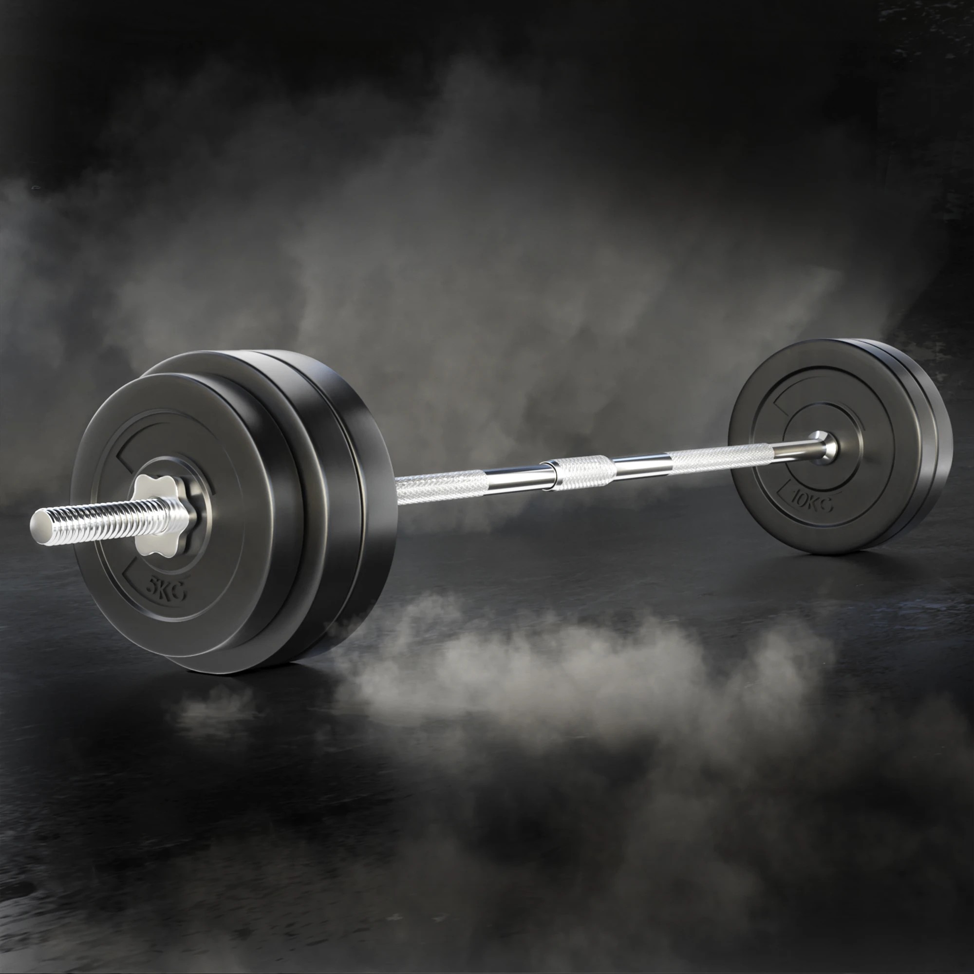 7 Everfit 58kg Barbell Set Weight Plates Bar Lifting Bench - Multi, 7 of 7