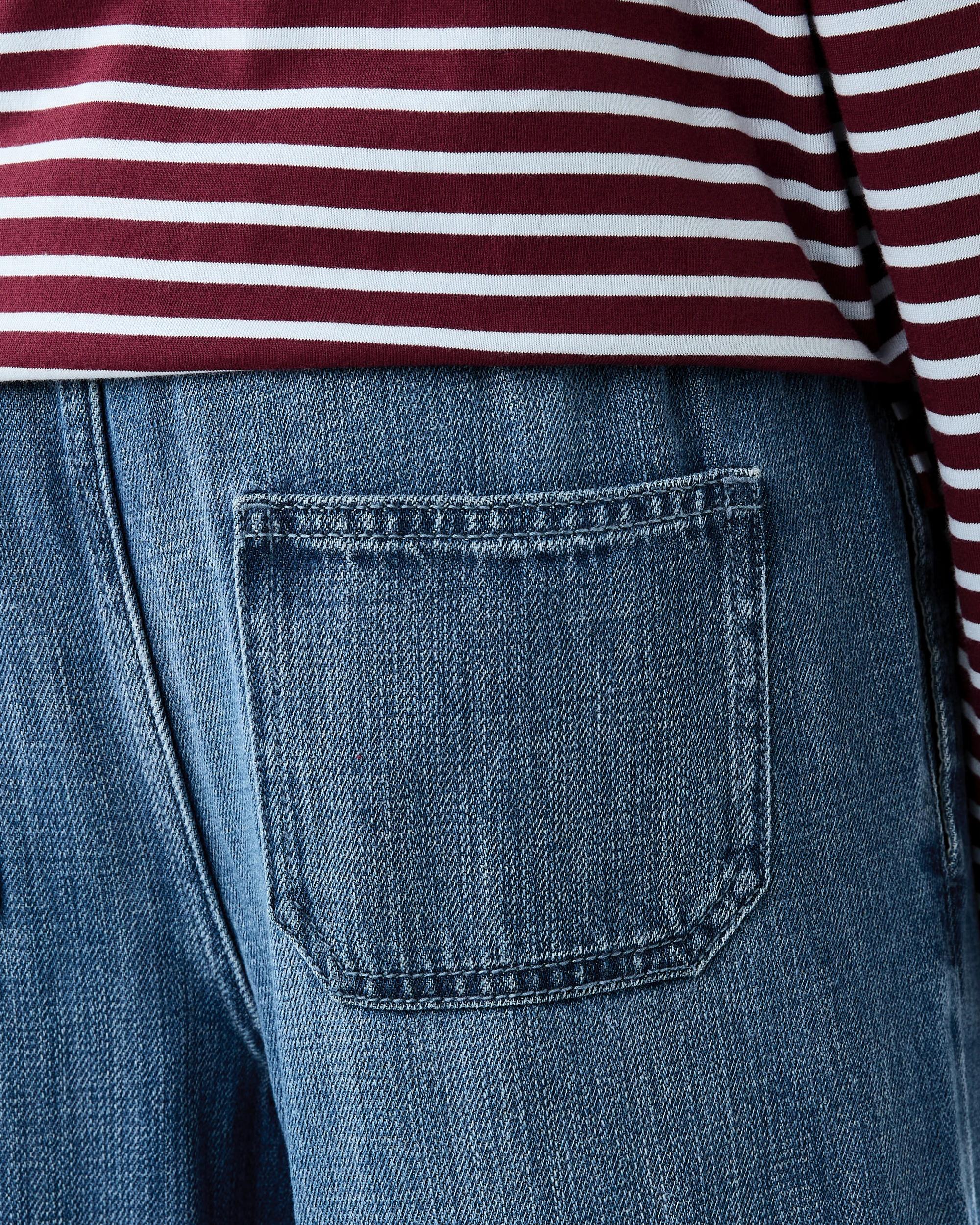 5 Wide Leg Elastic Jeans Dark Wash, 5 of 7