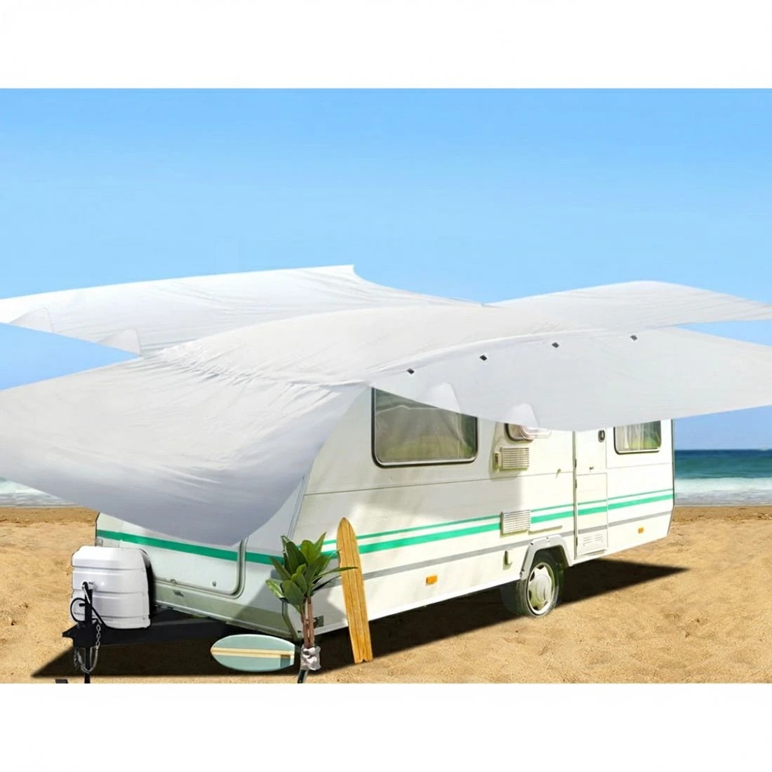5 Weisshorn 18-20ft Caravan Cover Campervan 4 Layer Heavy Duty UV Carry bag Covers - Grey, 5 of 6