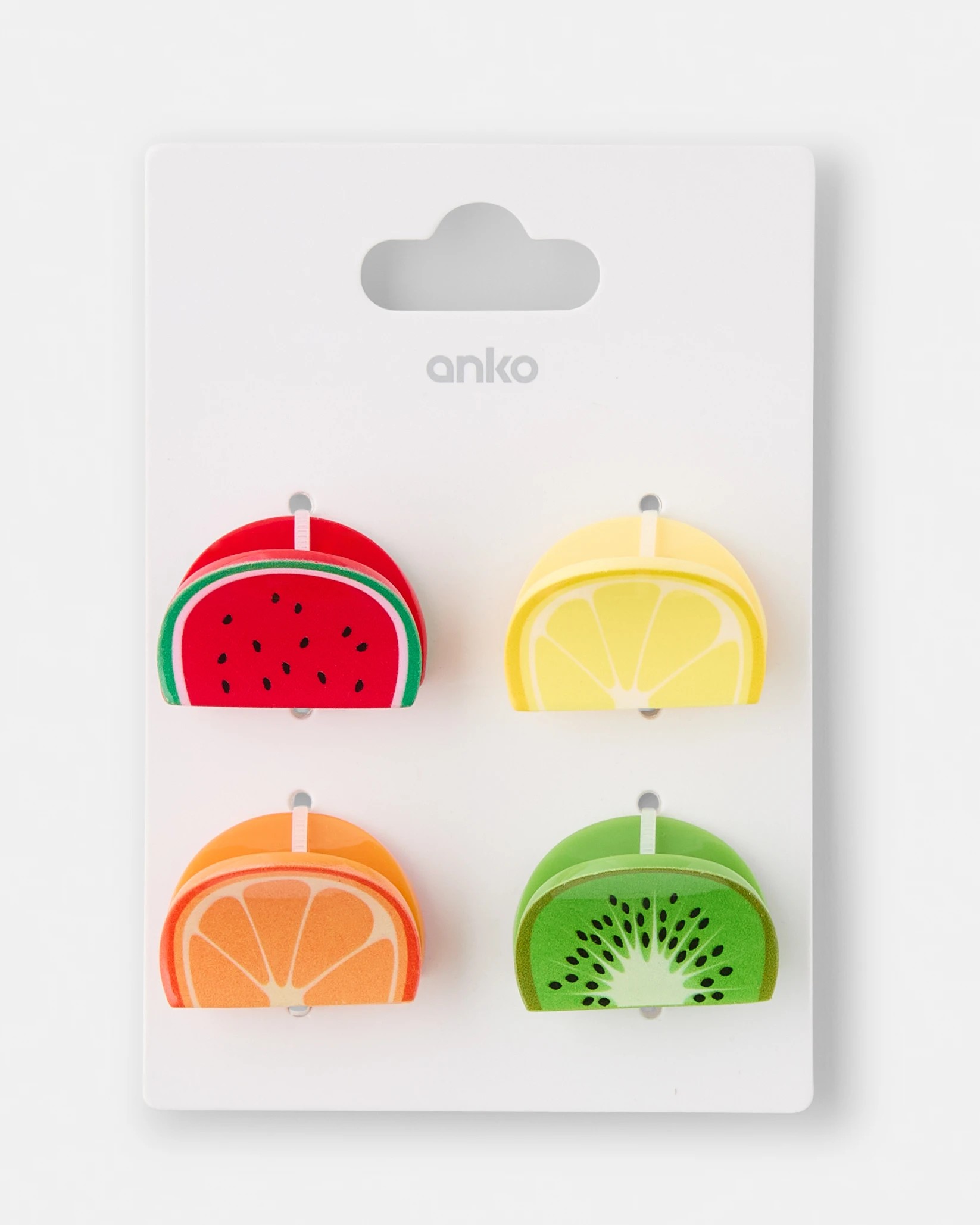 3 4 Pack Mini Fruit Slice Claw Hair Clips, 3 of 3