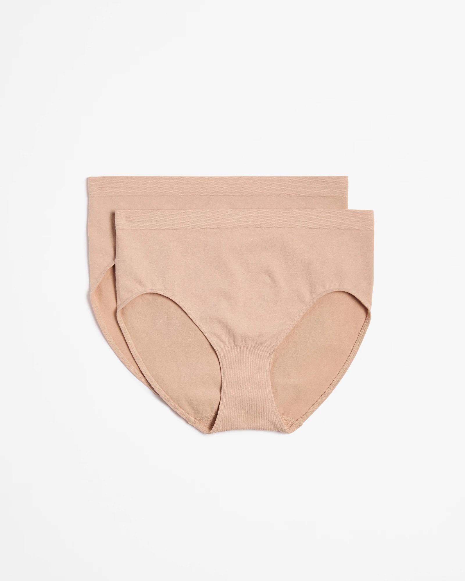 1 Target Australian Cotton Blend 2 Pack Seamfree Midi Briefs NEUTRAL, 1 of 4