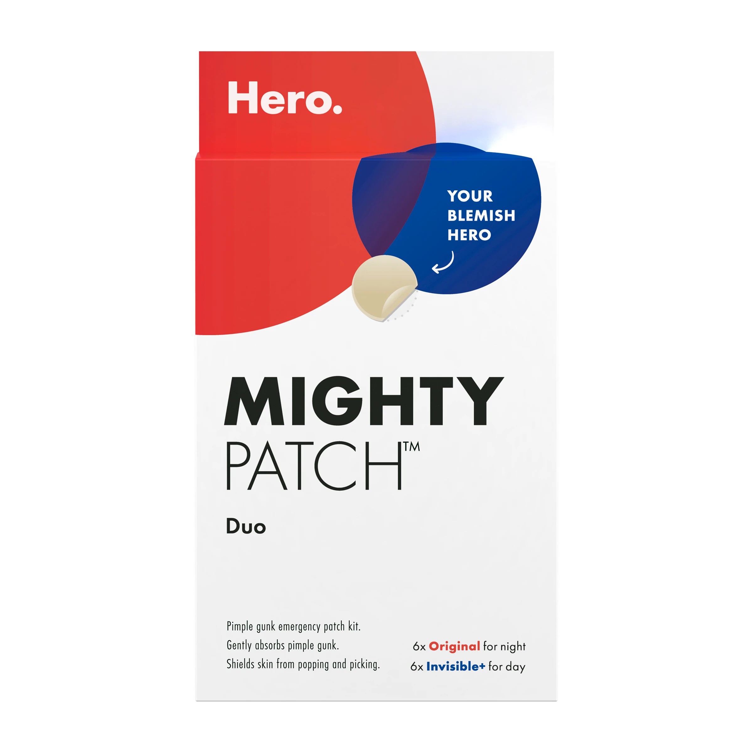 1 Hero 12 Pack Mighty Patch Duo Pimple Patches - Hydrocolloid, 1 of 10