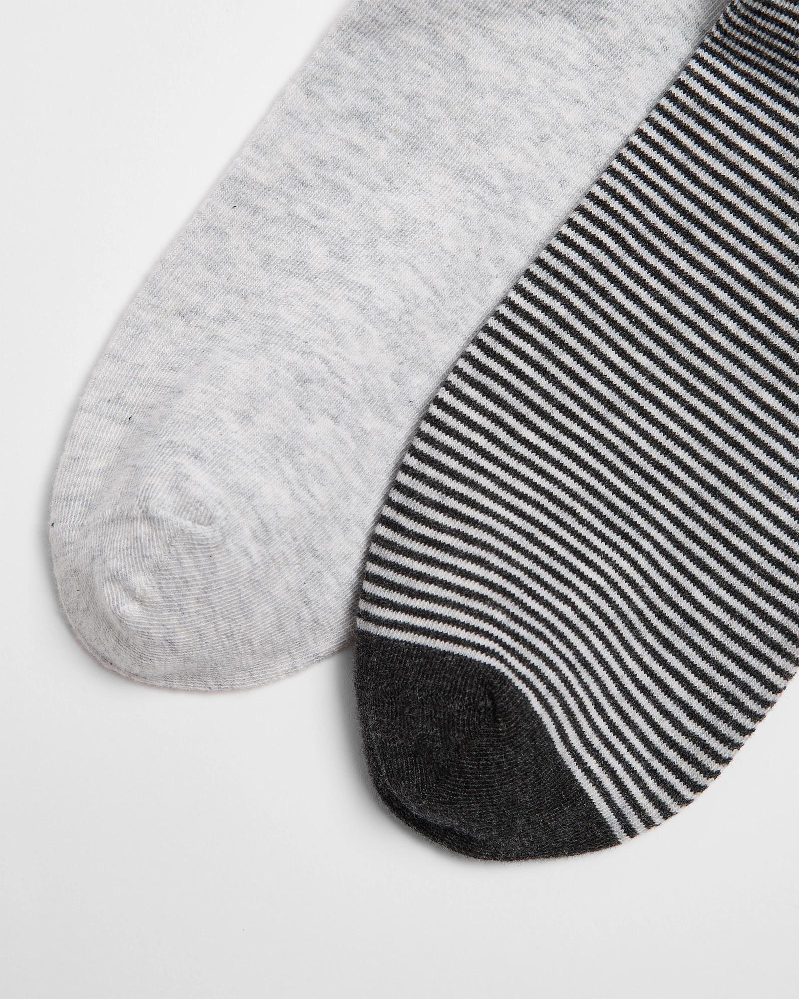 2 Target Australian Cotton Blend 2 Pack Crew Boot Socks GREY STRIPE, 2 of 3