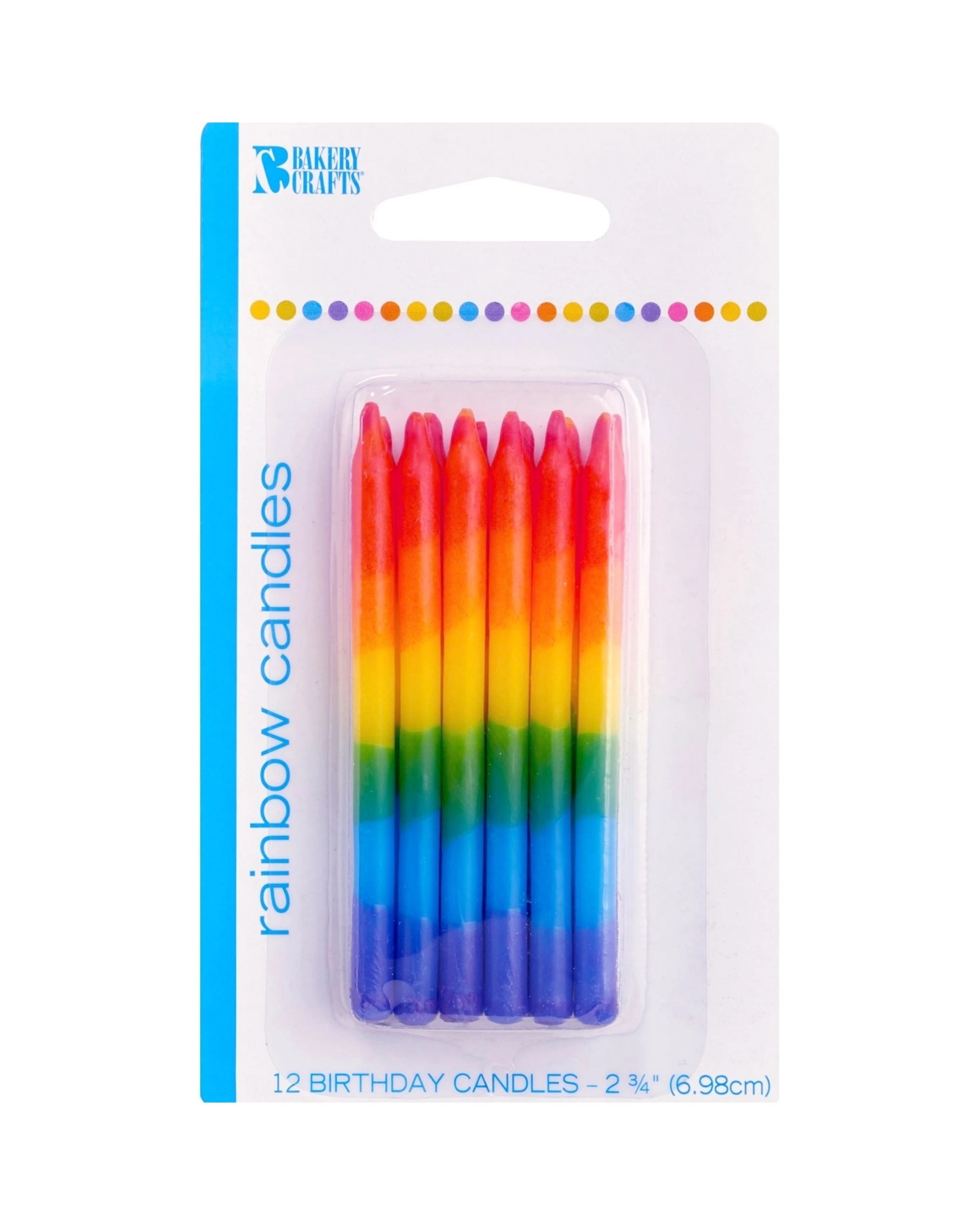 1 DecoPac Rainbow Ombre Candles Pack of 12 - Multi, 1 of 1