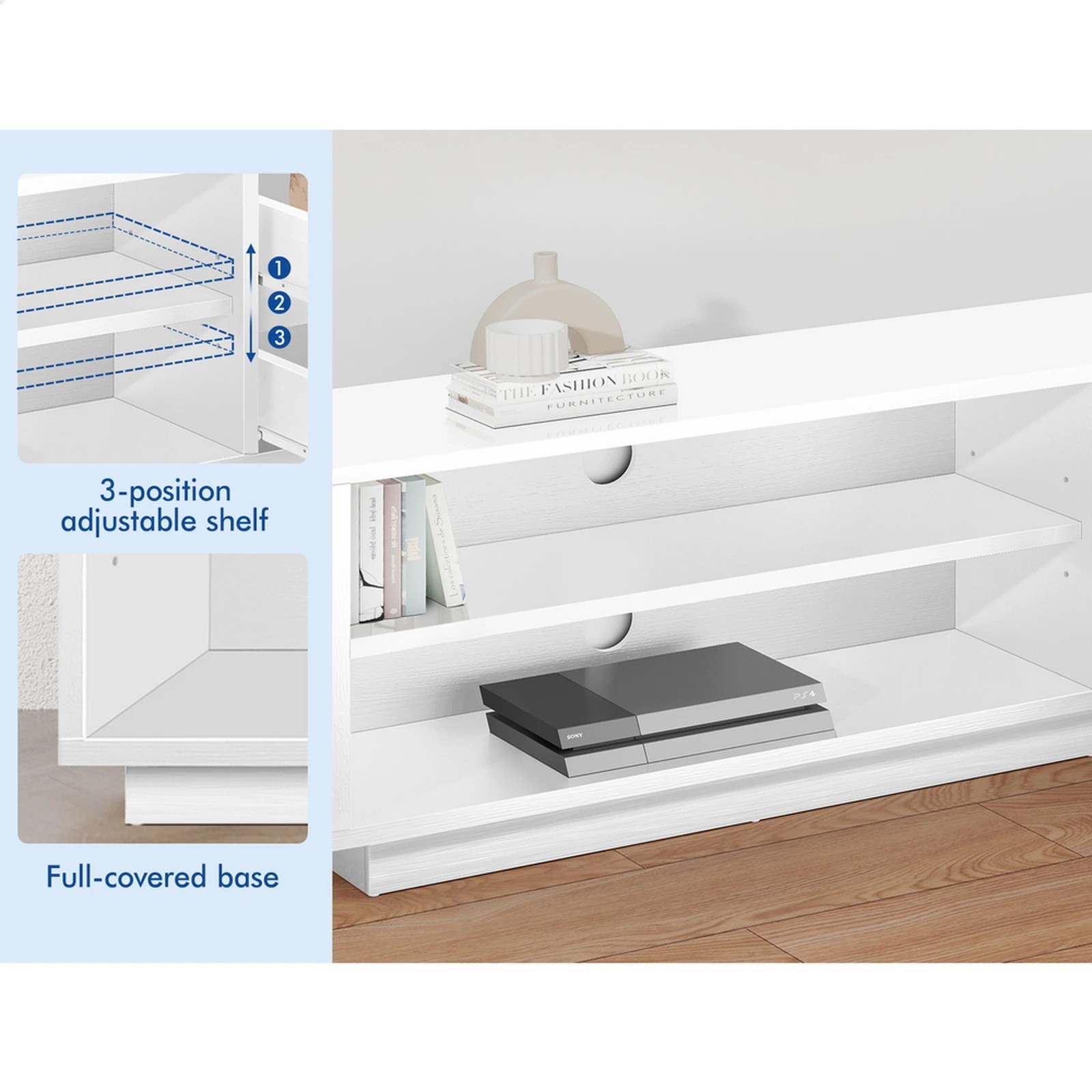 6 Alfordson Entertainment Unit TV Cabinet Stand Storage Drawer 180cm - White, 6 of 9