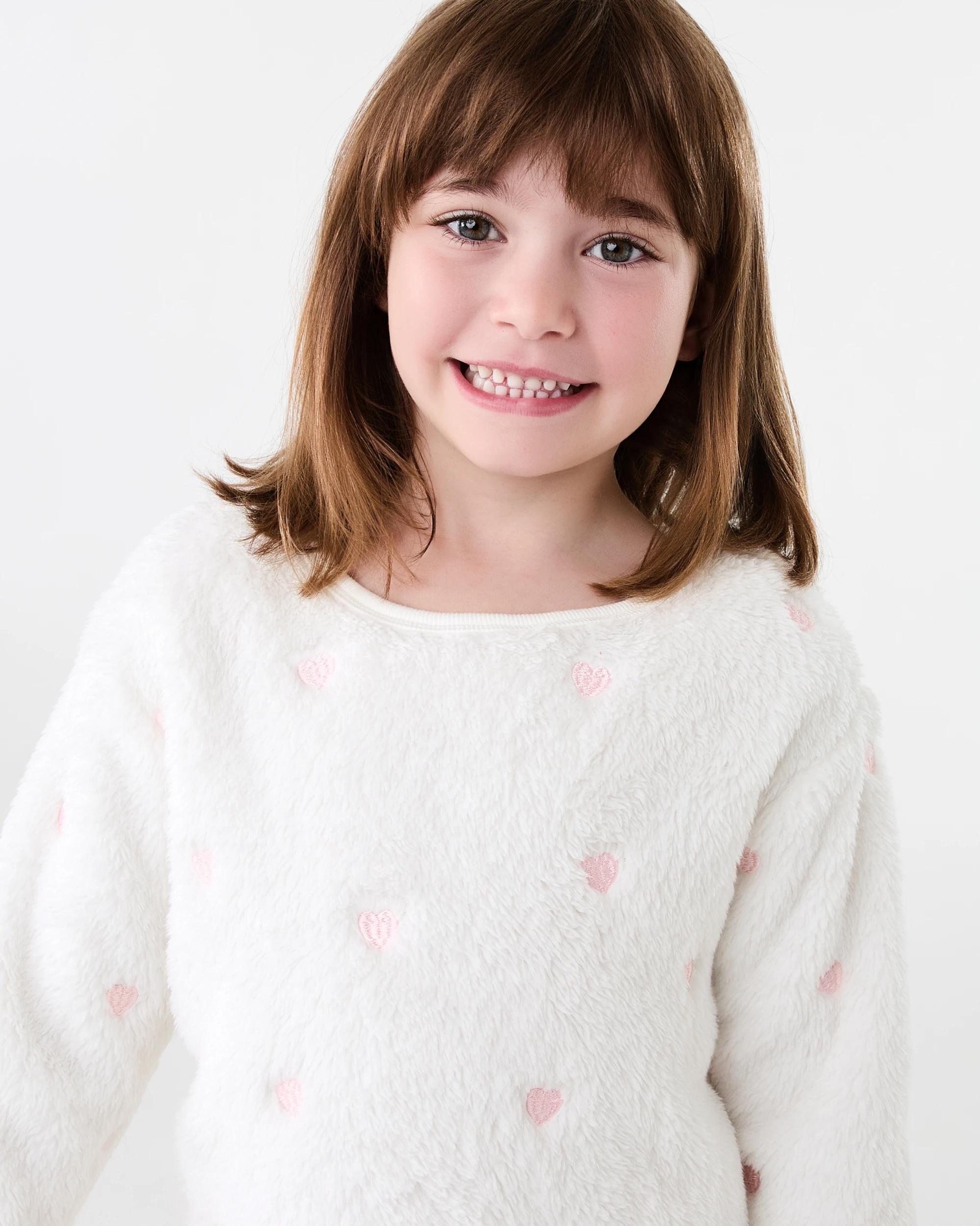 3 Embroidery Fluffy Pyjama Set Pnk Heart, 3 of 7