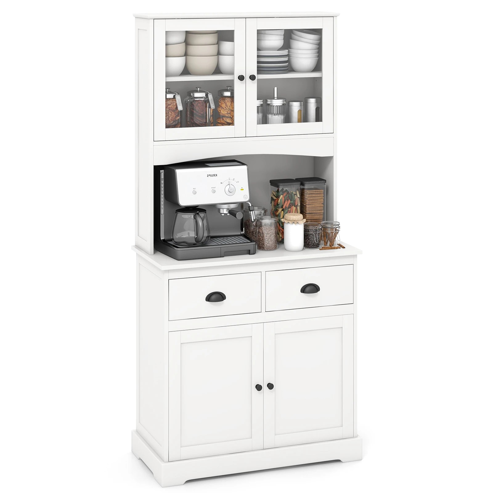 5 Costway Storage Cabinet Kitchen Buffet w/Countertop, 5 of 5