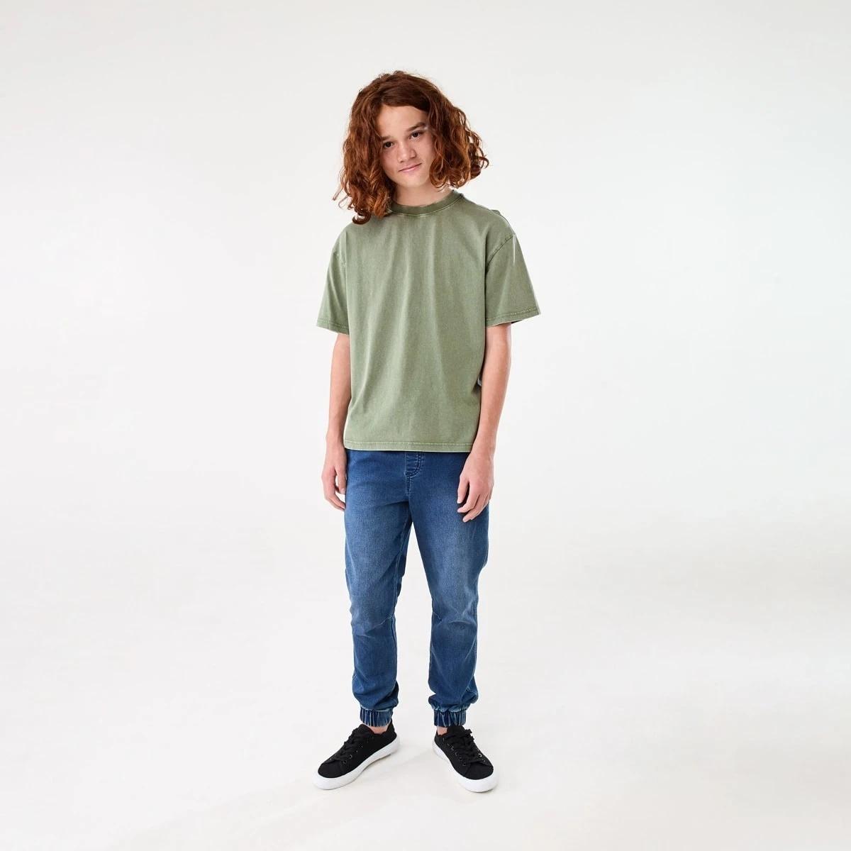 5 Short Sleeve Oversized Acid Wash T-shirt MISTY SEA SPRAY, 5 of 6