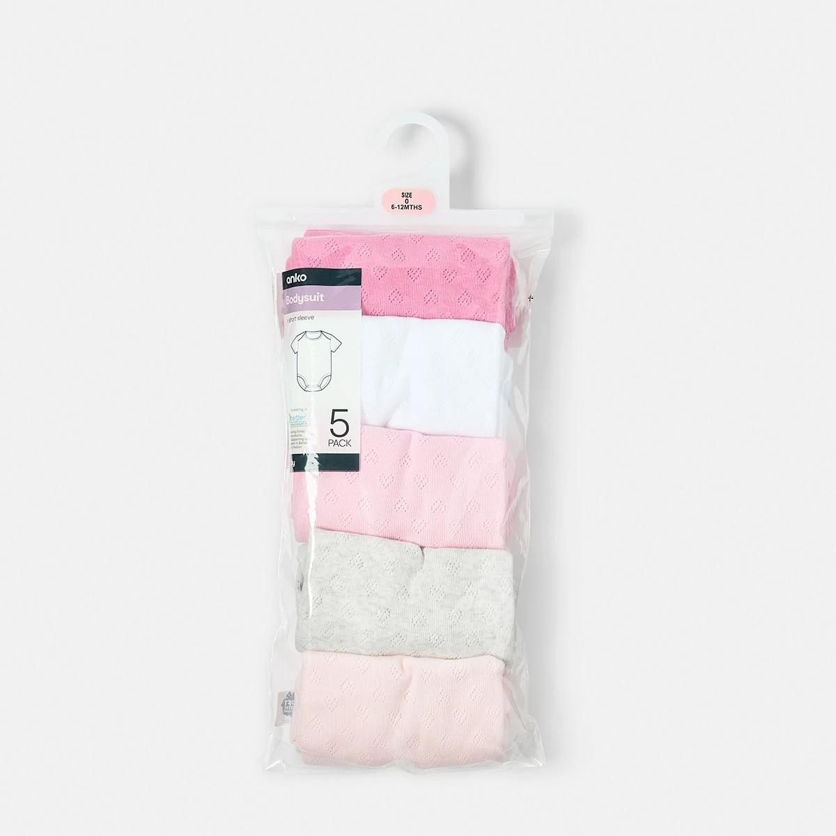 8 5 Pack Bodysuits New Pink, 8 of 8