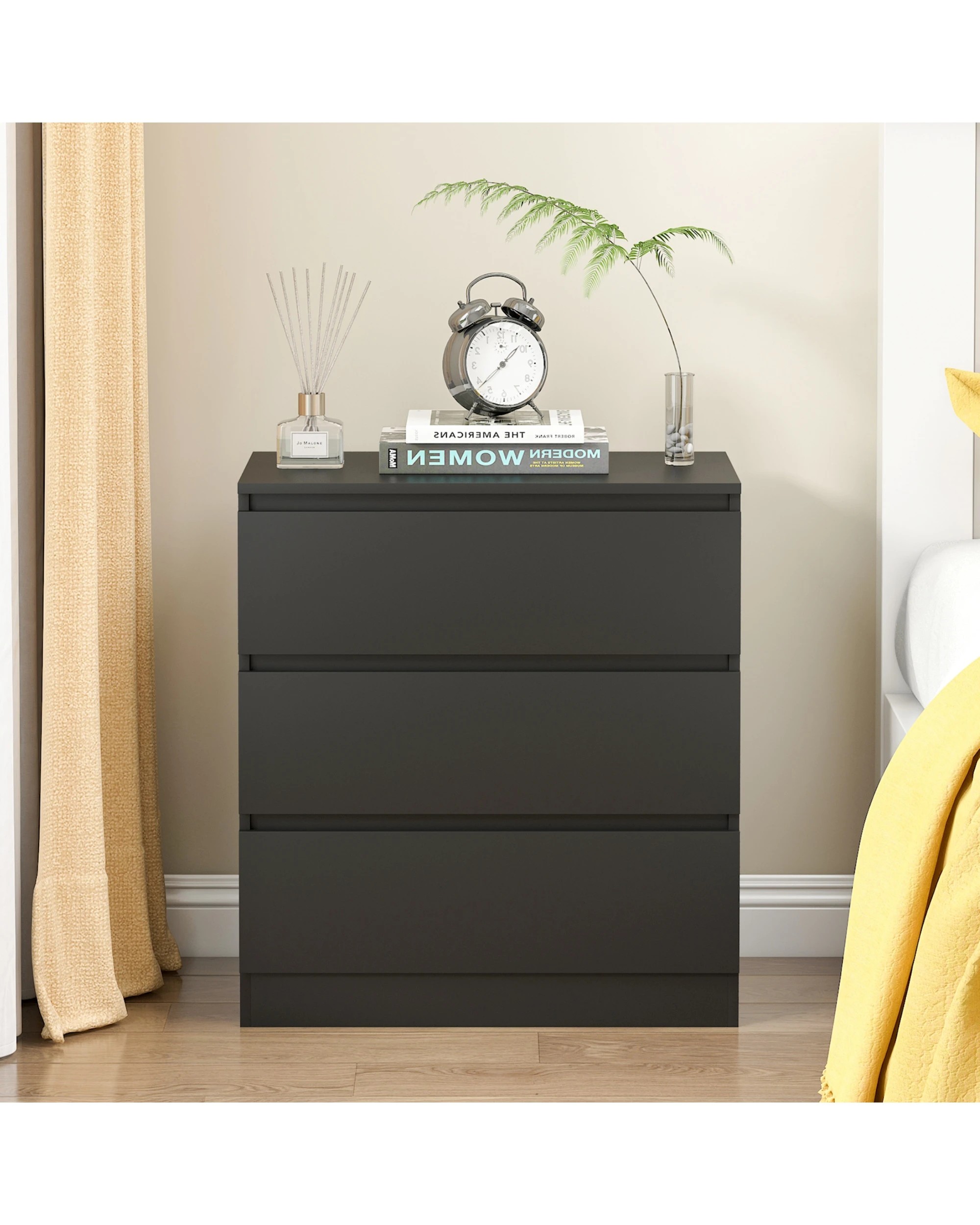 9 Advwin Set of 2 Bedside Table 77cm - Black, 9 of 10