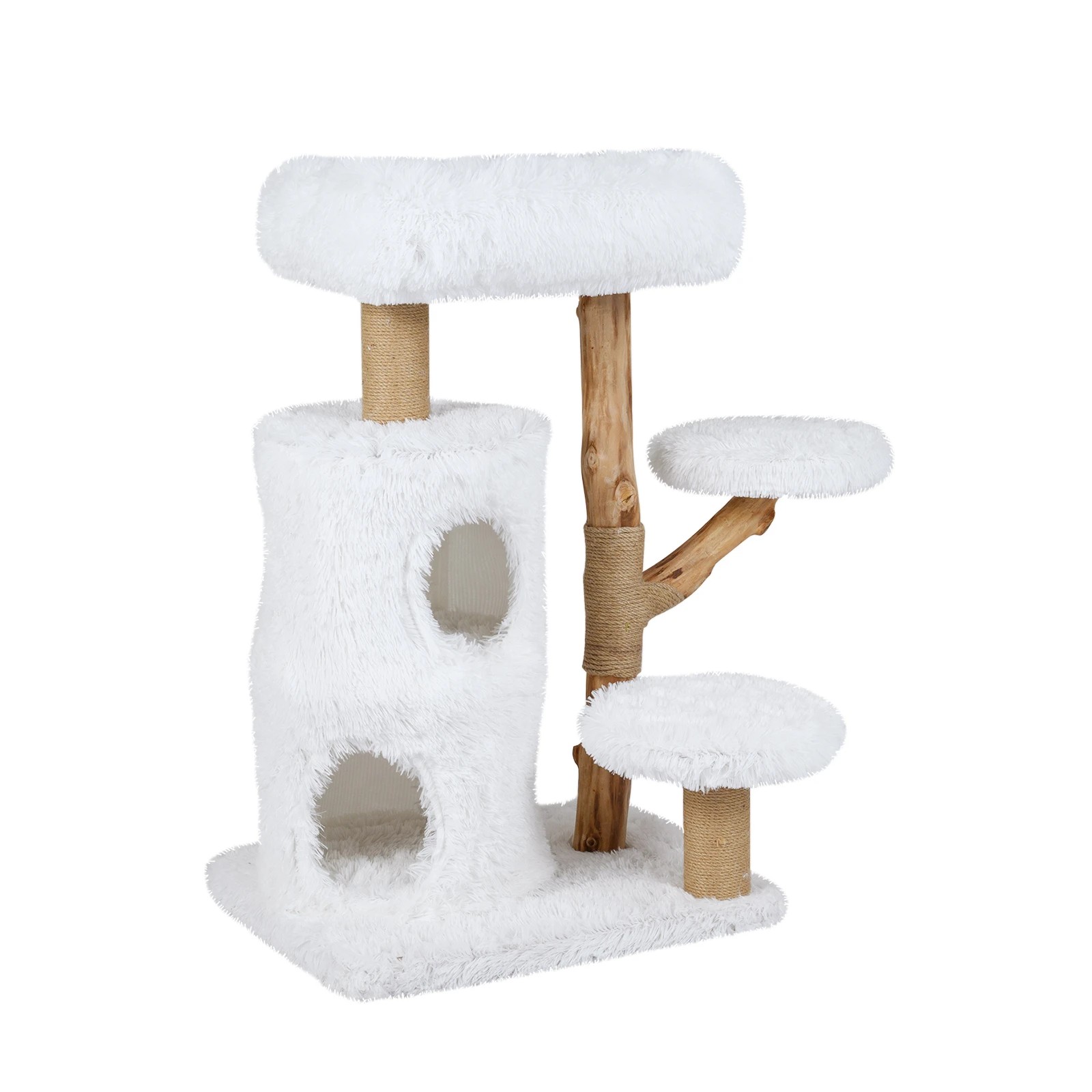 1 Costway 93cm Modern Cat Tree w/Real Wood Branches Pet Kitty Activity Center, 1 of 5