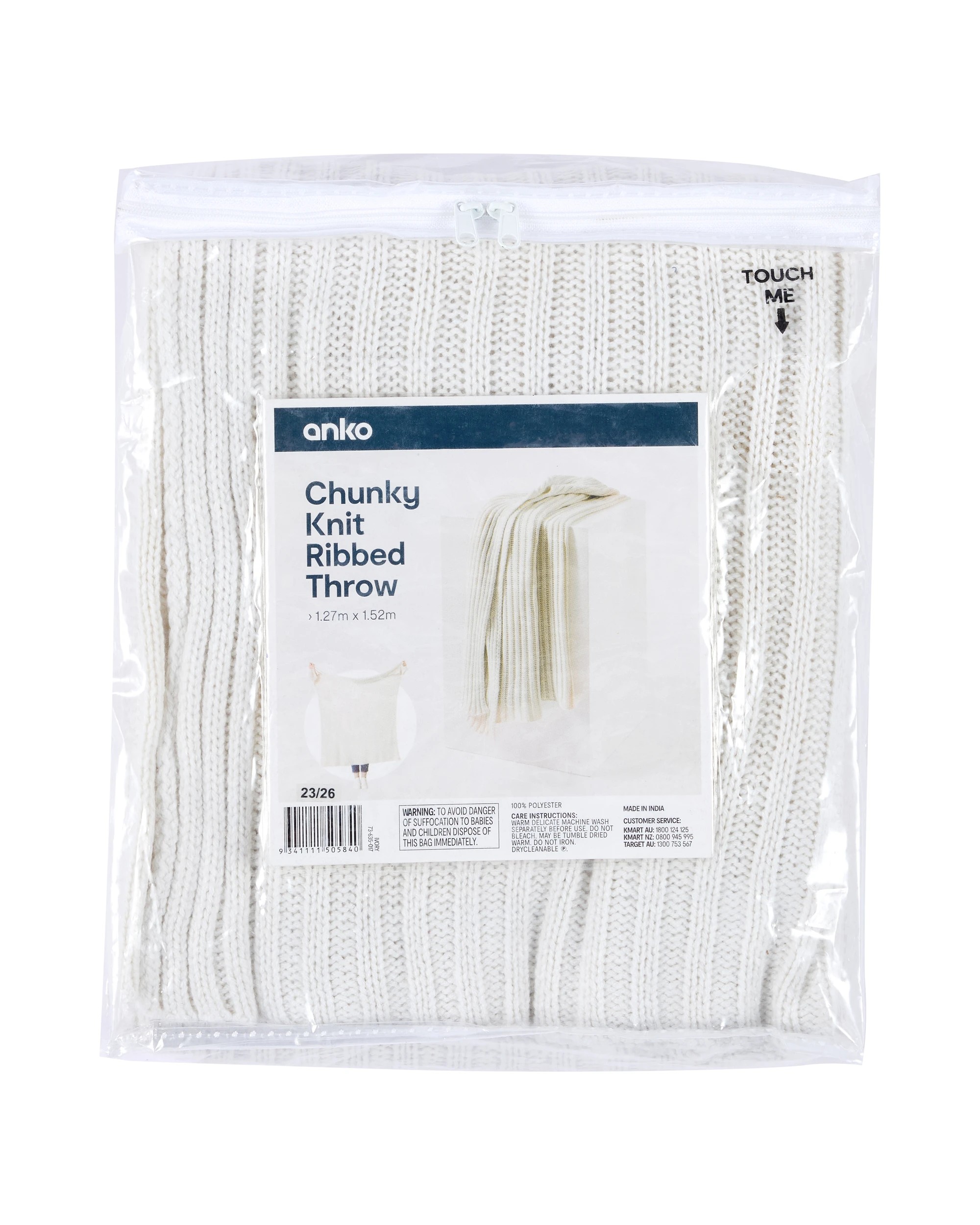 7 Chunky Knit Ribbed Throw - Ivory, 7 of 7
