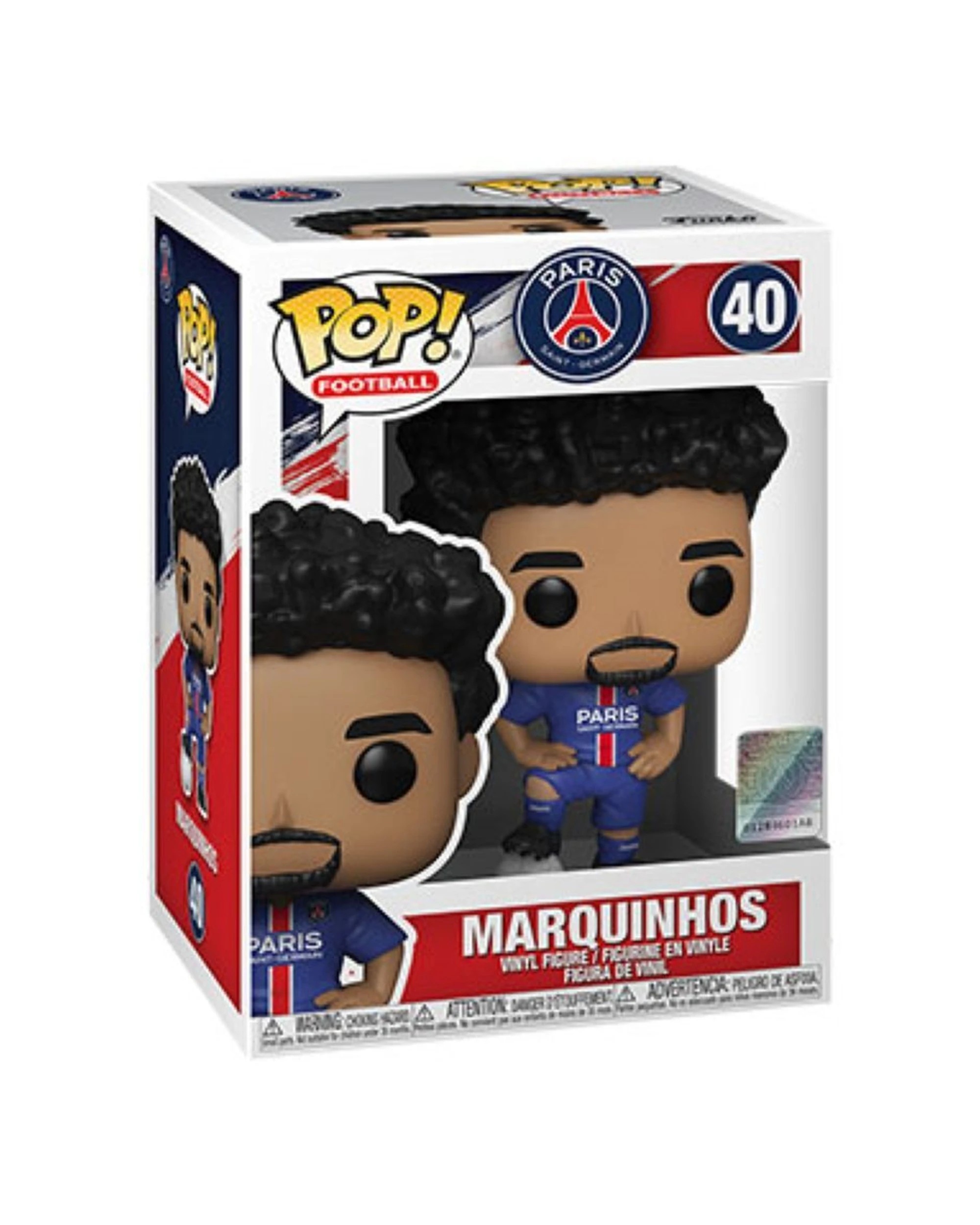 2 Pop Vinyl Figurine Football - PSG - Marquinhos 10cm Collectible Display - Blue, 2 of 3