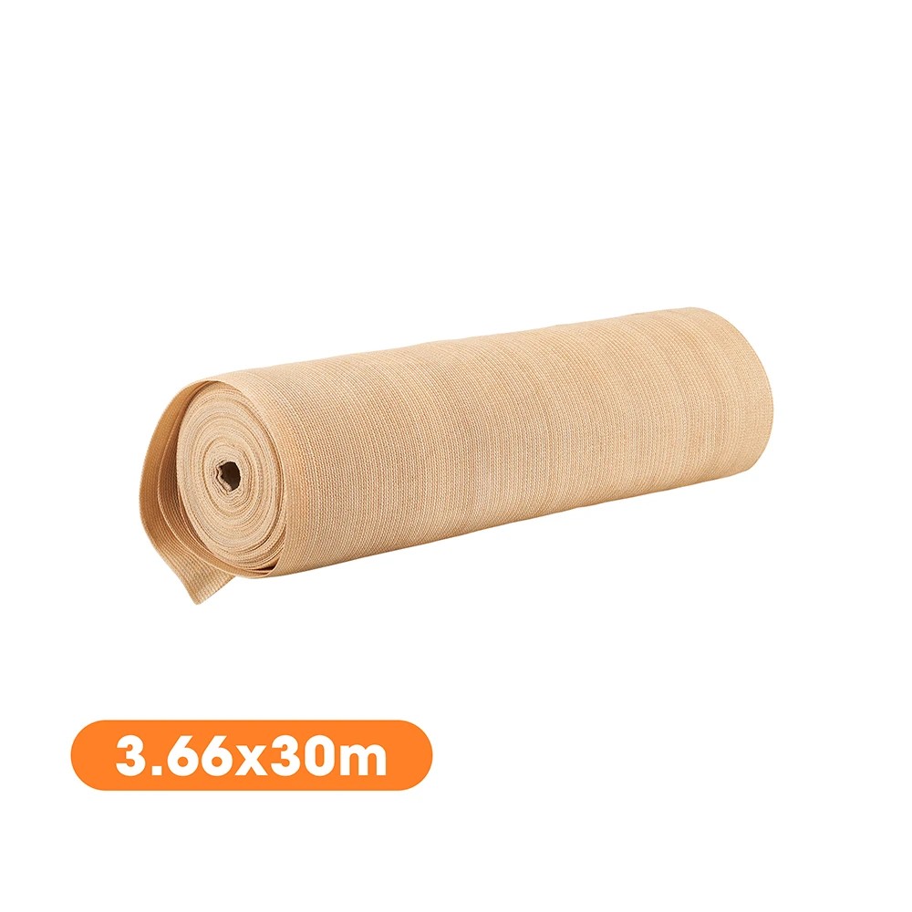2 ZUNI 70% UV Shade Cloth Shade Sail Heavy Duty Garden Mesh Roll 3.66x30M - Beige, 2 of 3