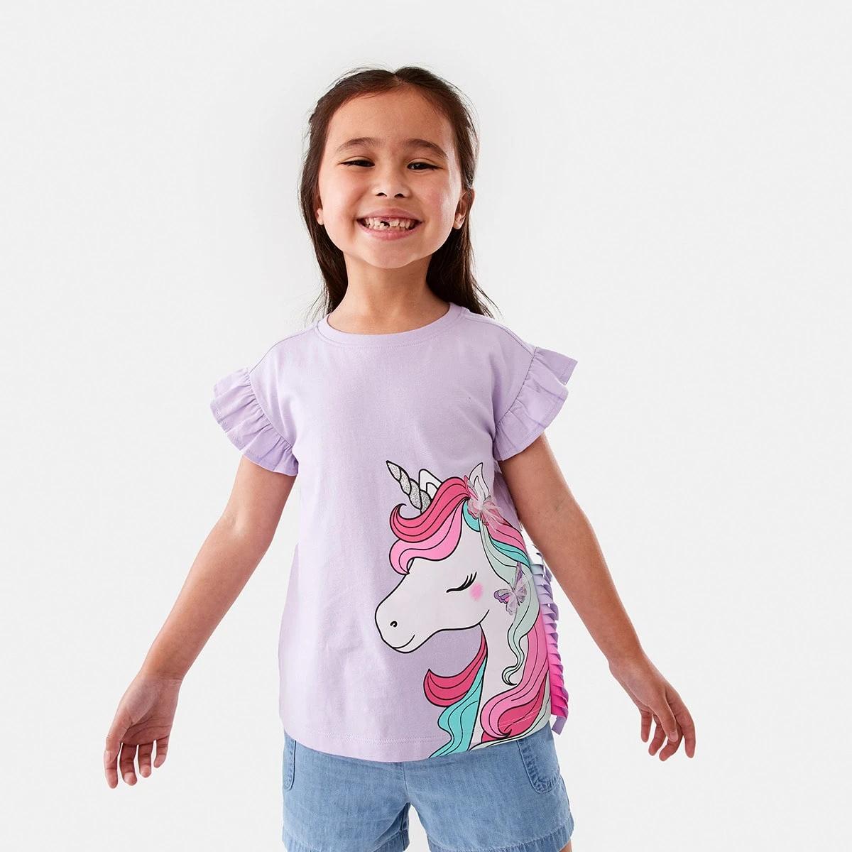 1 Novelty Fringe T-shirt Ppl Unicrn, 1 of 9