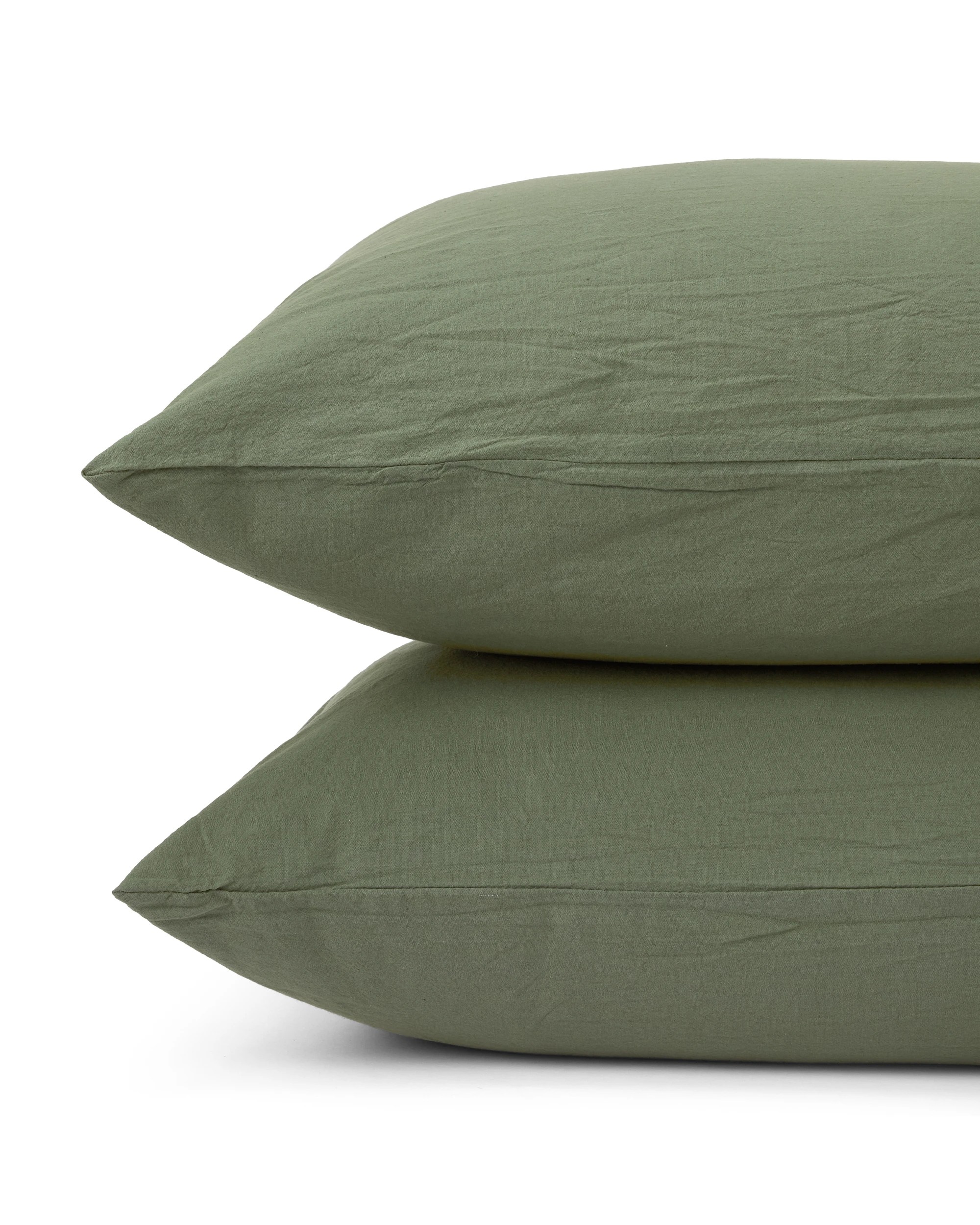 2 Stonewashed Cotton Sheet Set - Queen Bed, Green, 2 of 5
