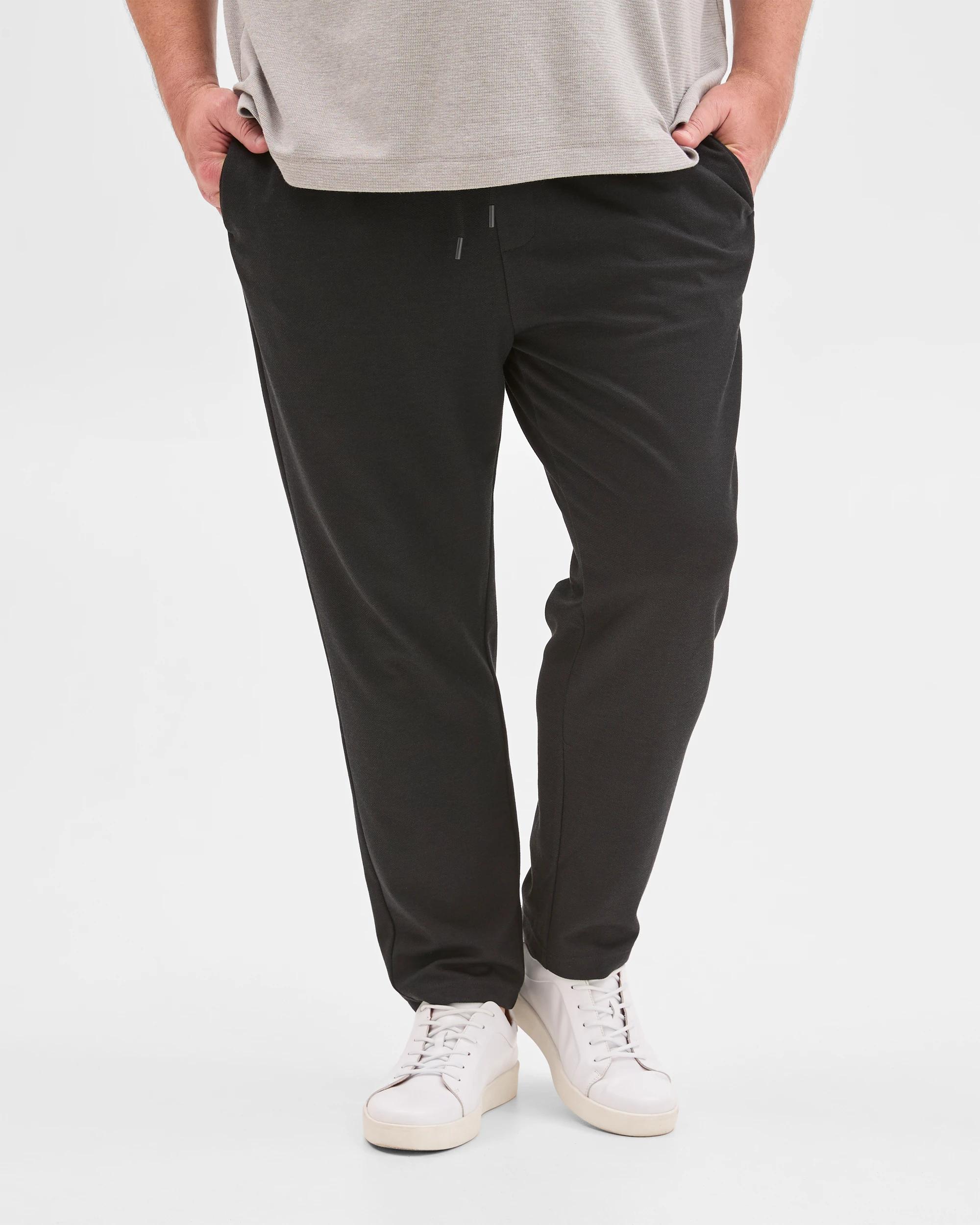 1 Target Man Plus Size Textured Trackpants BLACK, 1 of 6