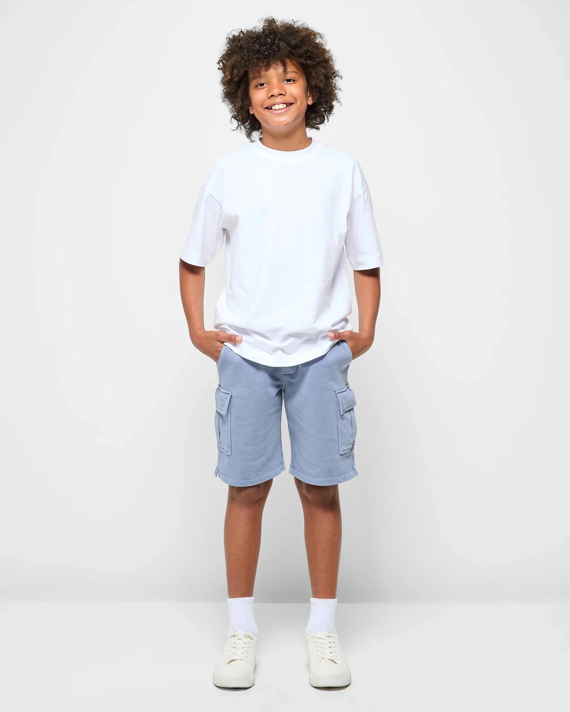 2 Target Washed Fleece Shorts BLUE, 2 of 5