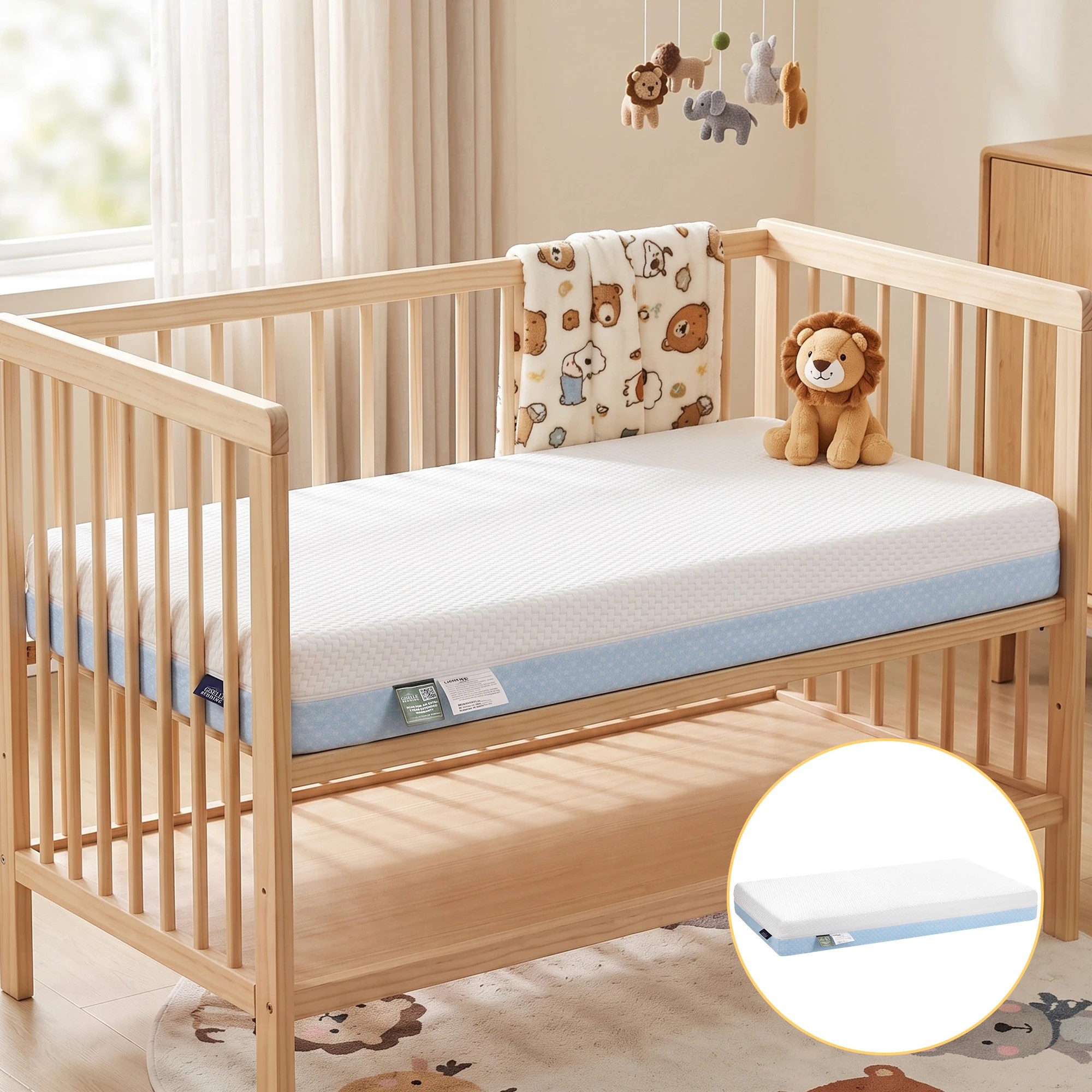 3 Giselle Bedding 15cm Cot Mattress, 38D Gel Memory Foam Pad with Tencel Cover - Single Bed - Multi, 3 of 9