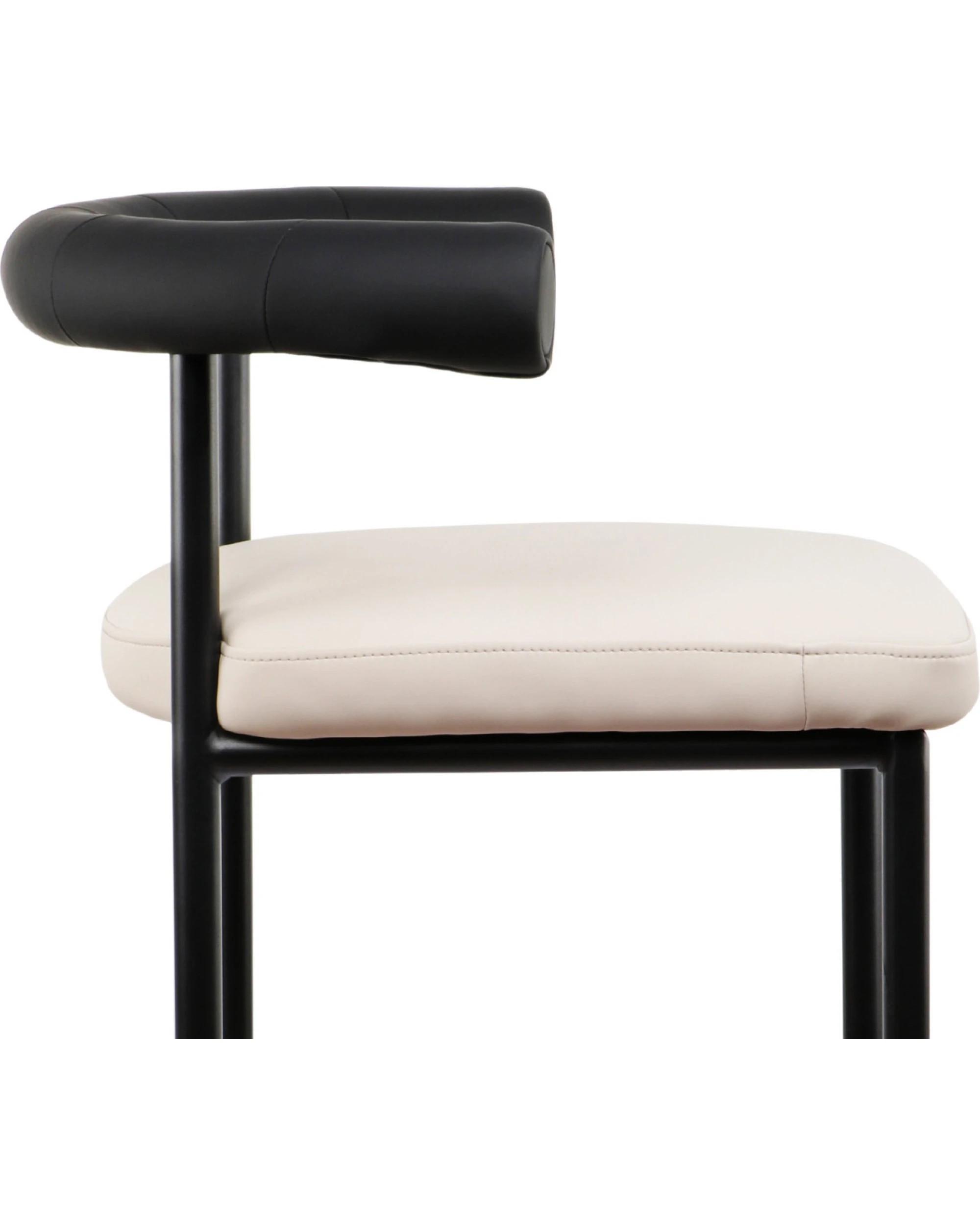 6 Sarantino Cedric Kitchen Bar Stool - Black And Beige, 6 of 10
