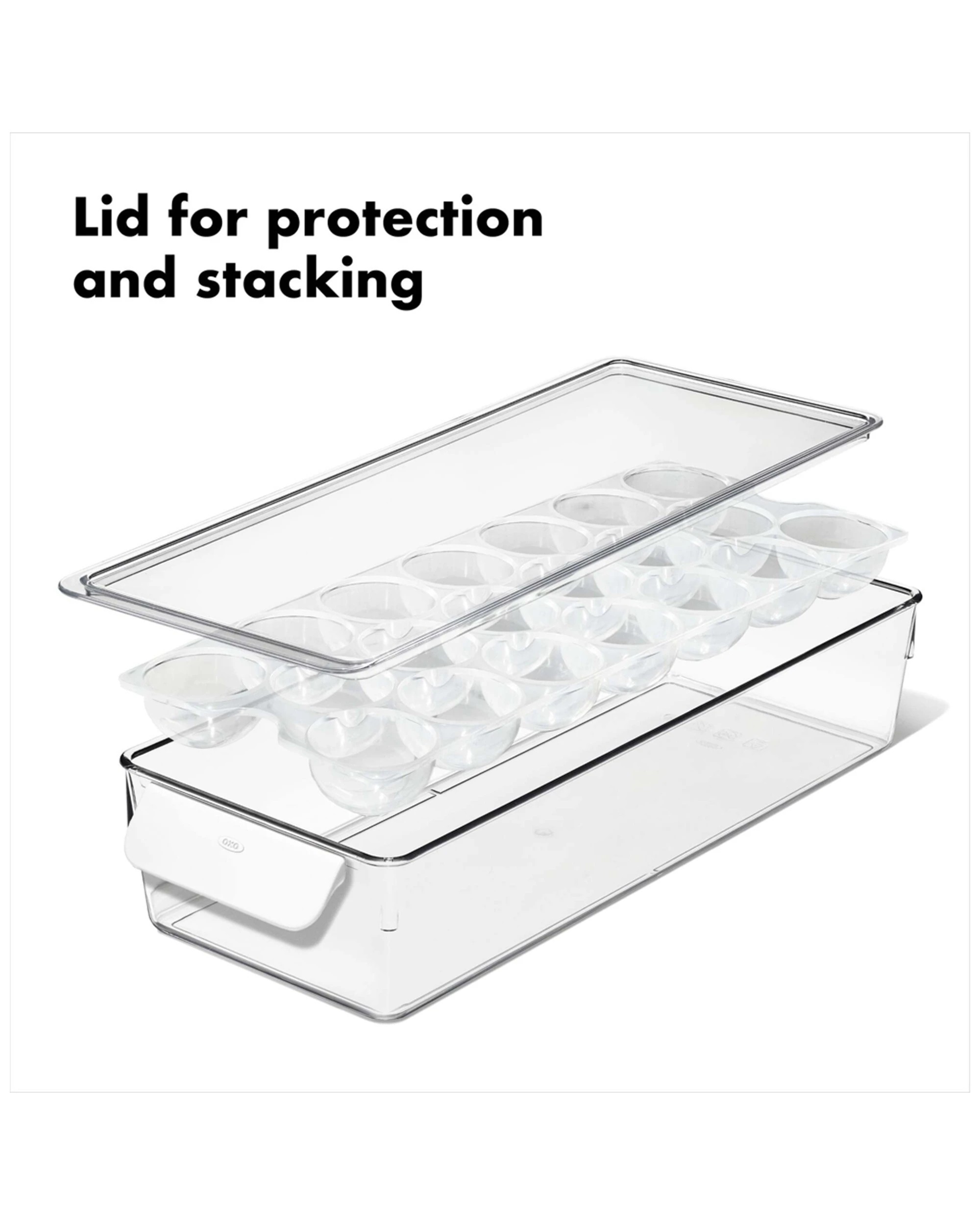 9 Oxo Good Grips 20 Egg Bin With Stacking Lid Removable Tray And Rounded Handles - Clear, 9 of 9