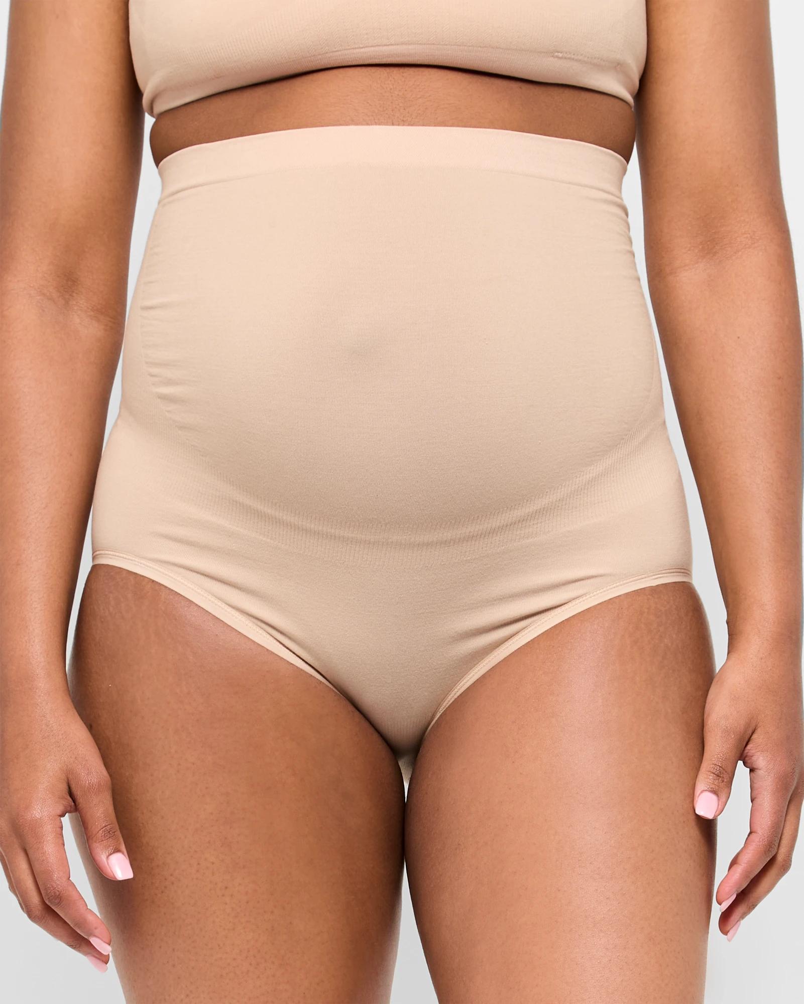 1 Target Maternity Cotton Rich Seamfree Over Belly Briefs NATURAL, 1 of 3