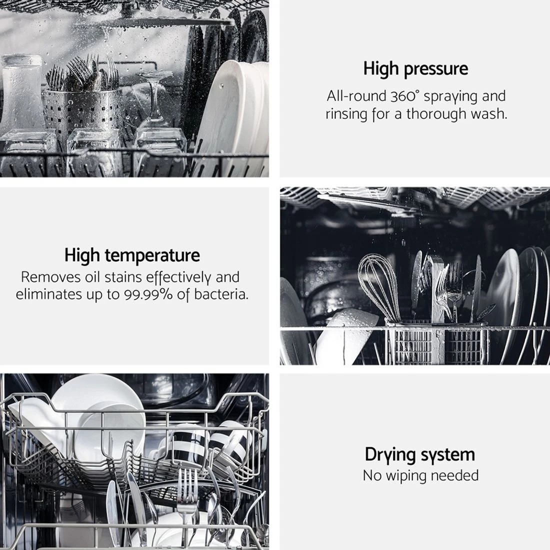 6 Devanti 10 Place Settings Freestanding Dishwasher - Black, 6 of 6