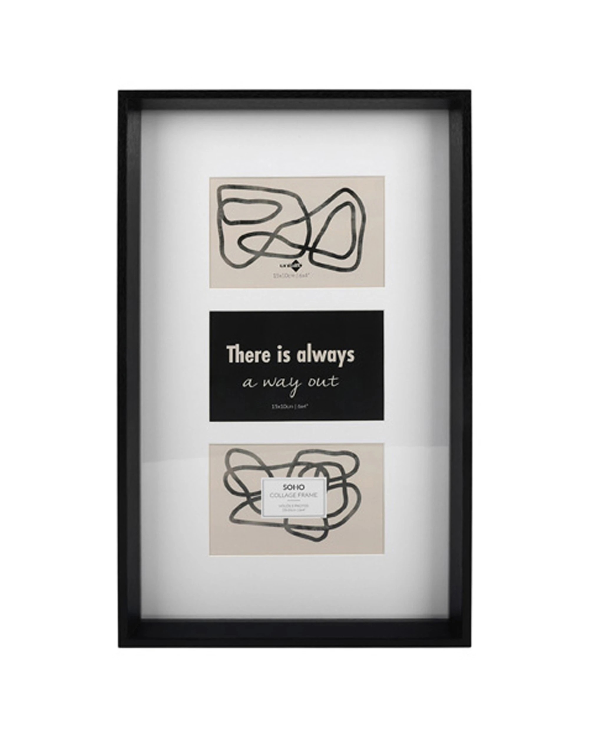 1 Unigift Soho 3 Open Collage Picture Frame 10x15cm - Black, 1 of 1