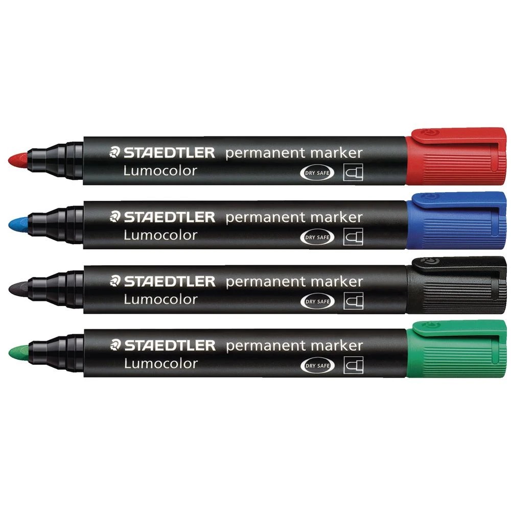 3 Staedtler Lumocolor 352 Permanent Marker Assorted 4 Pack, 3 of 8