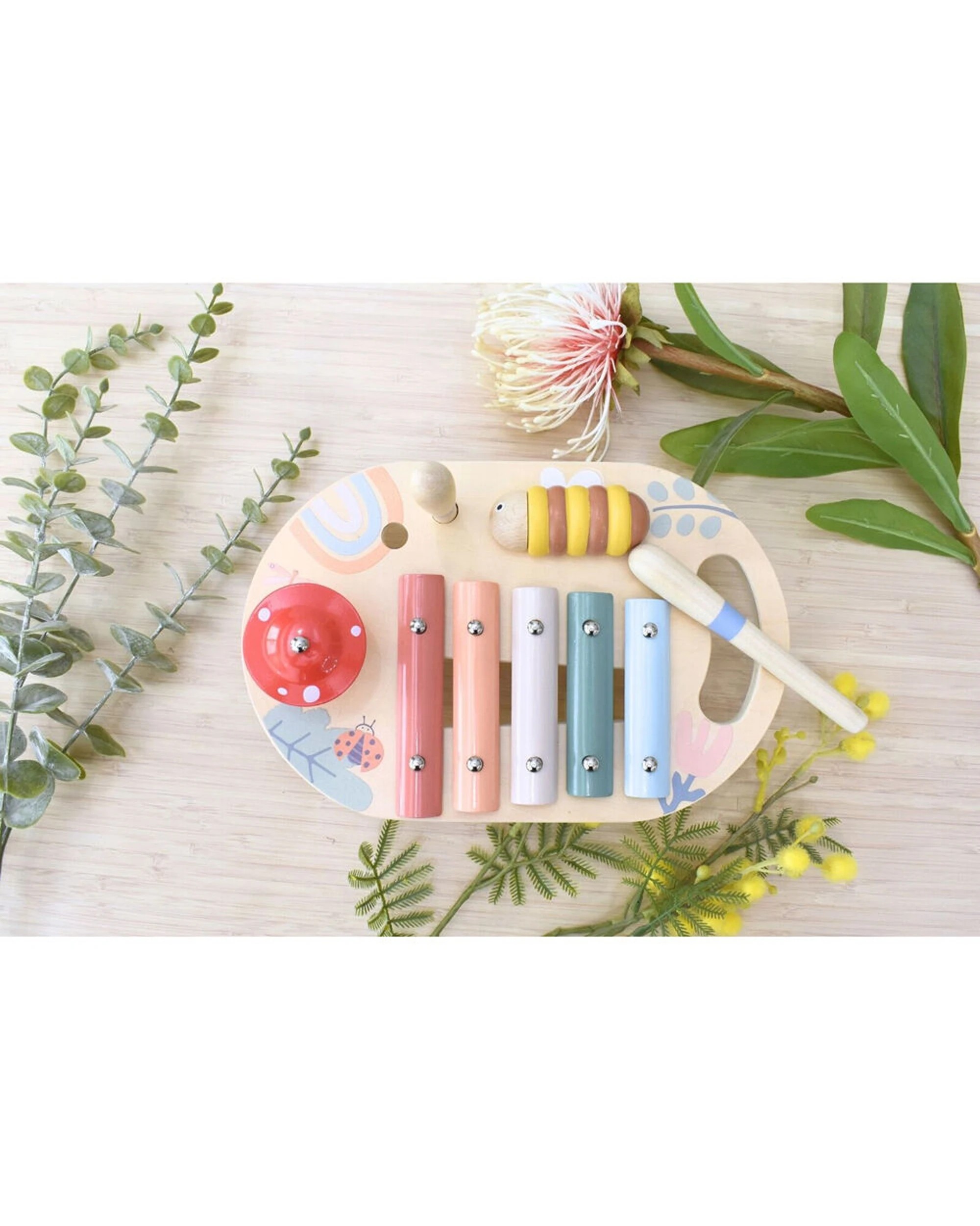 7 Kaper Kidz 3pc Wooden Spring Insect Music Table Kids Toy - Multi, 7 of 7