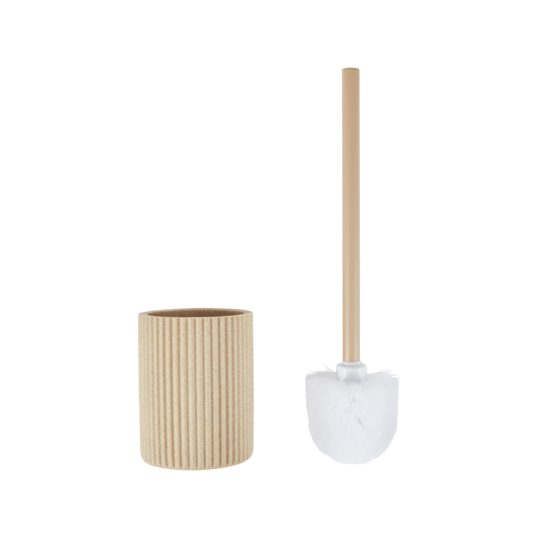 1 Natural Fluted Toilet Brush Set, 1 of 7