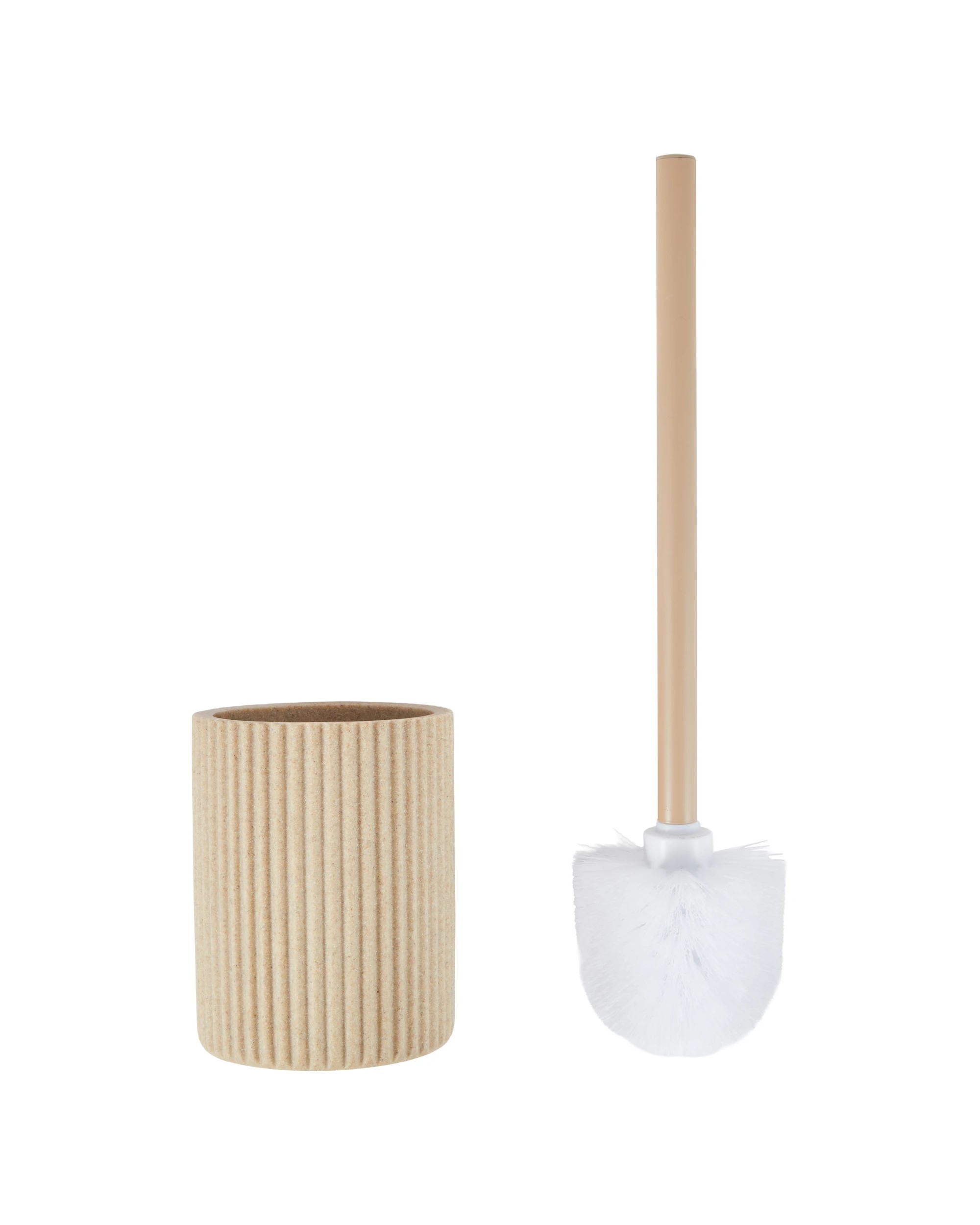 1 Natural Fluted Toilet Brush Set, 1 of 7