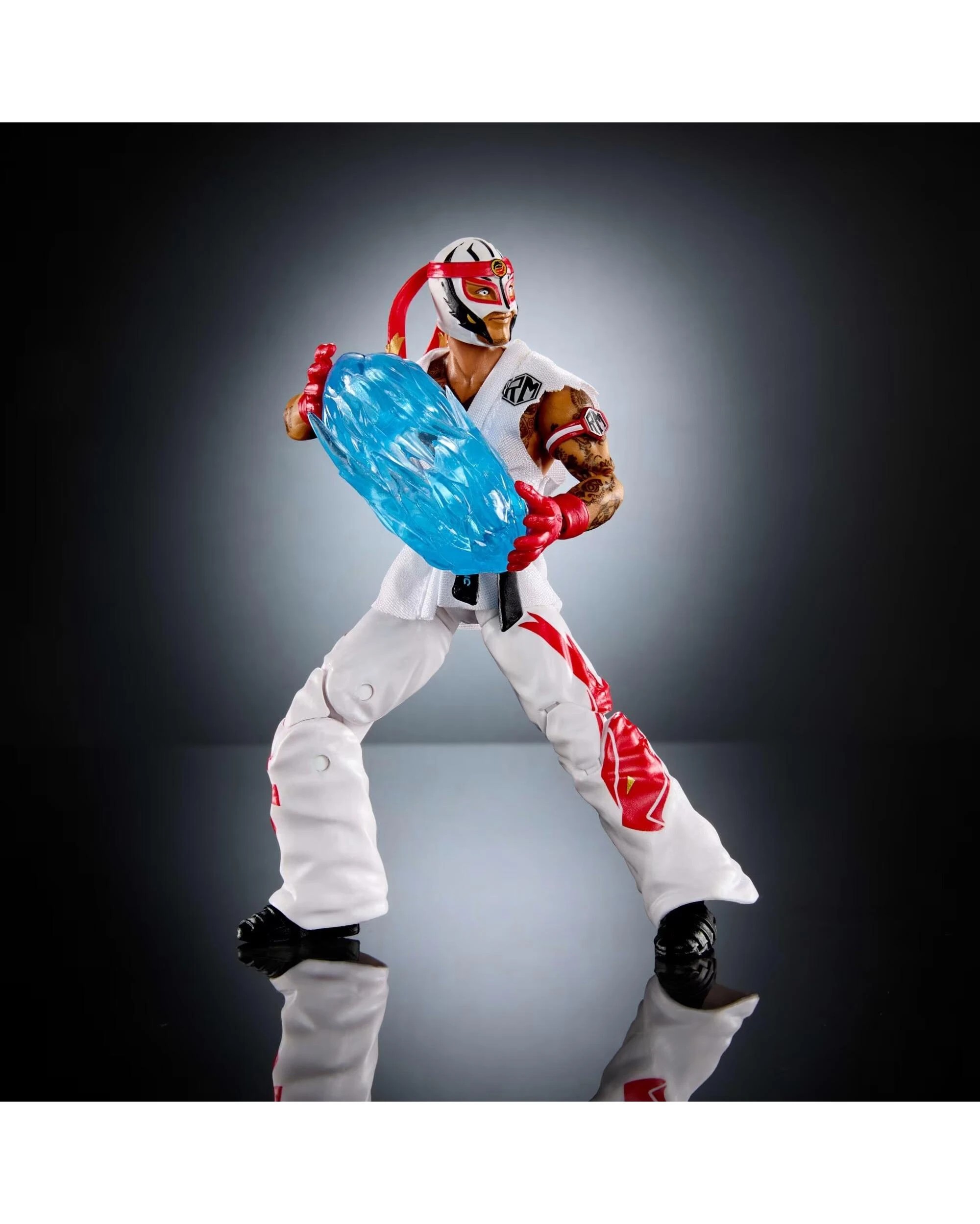 3 WWE x Street Fighter Rey Mysterio as Ryu Action Figure, 3 of 6