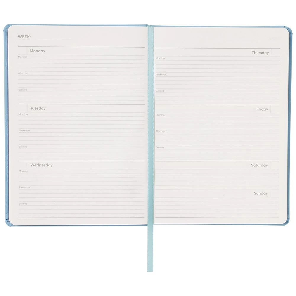 7 J.Burrows A5 Week to View 2025 Embossed Diary Blue, 7 of 8