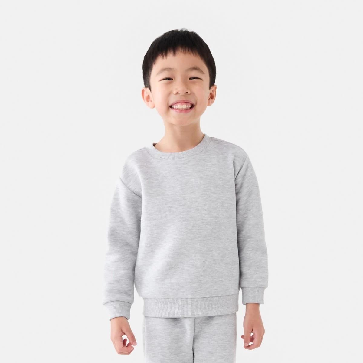 1 Plain Crew Neck Sweatshirt Slvr Marle, 1 of 8