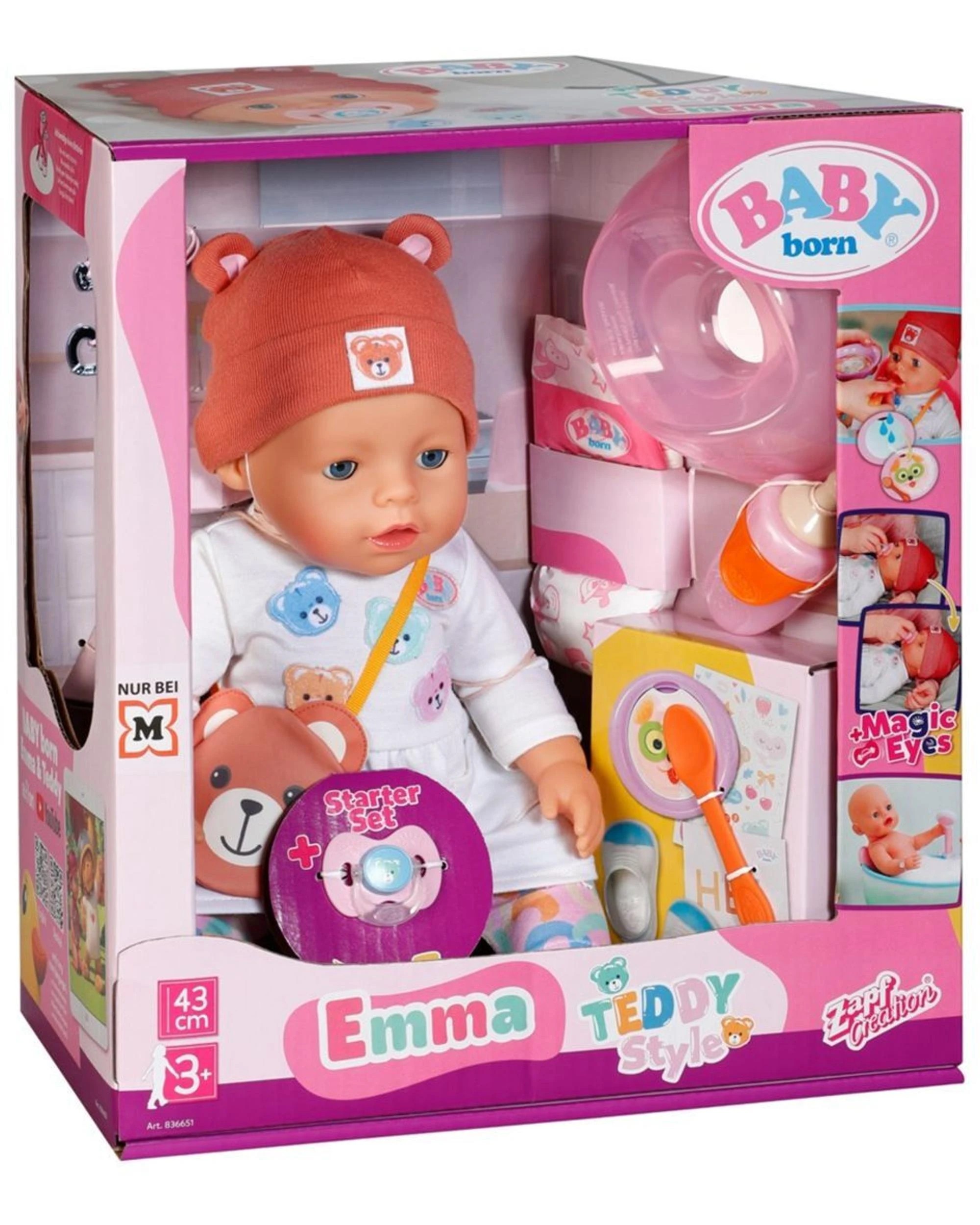 2 Baby Born Emma in Teddy Style 43cm Doll, 2 of 7