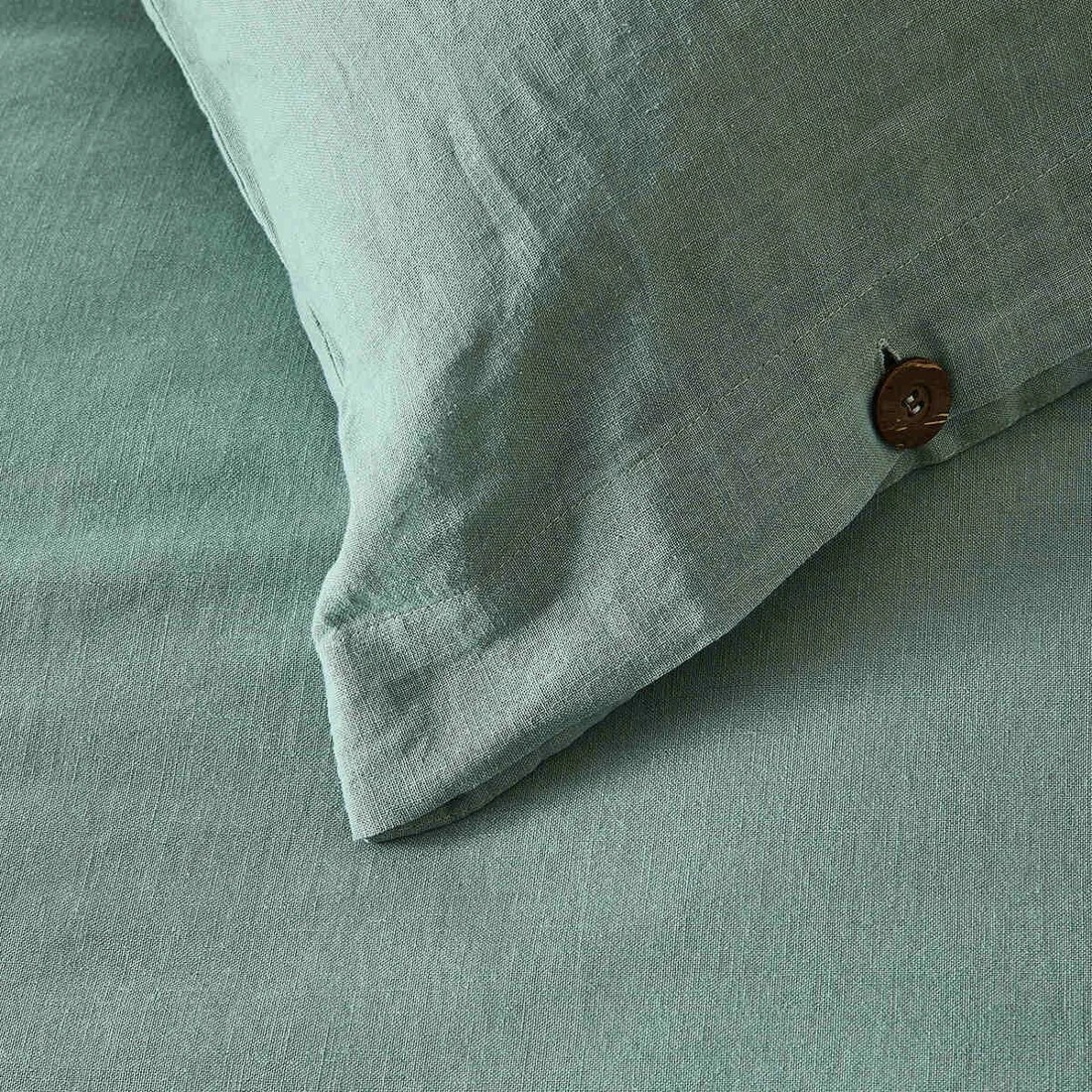4 Kayden Linen Cotton Quilt Cover Set - Double Bed, Sage, 4 of 7