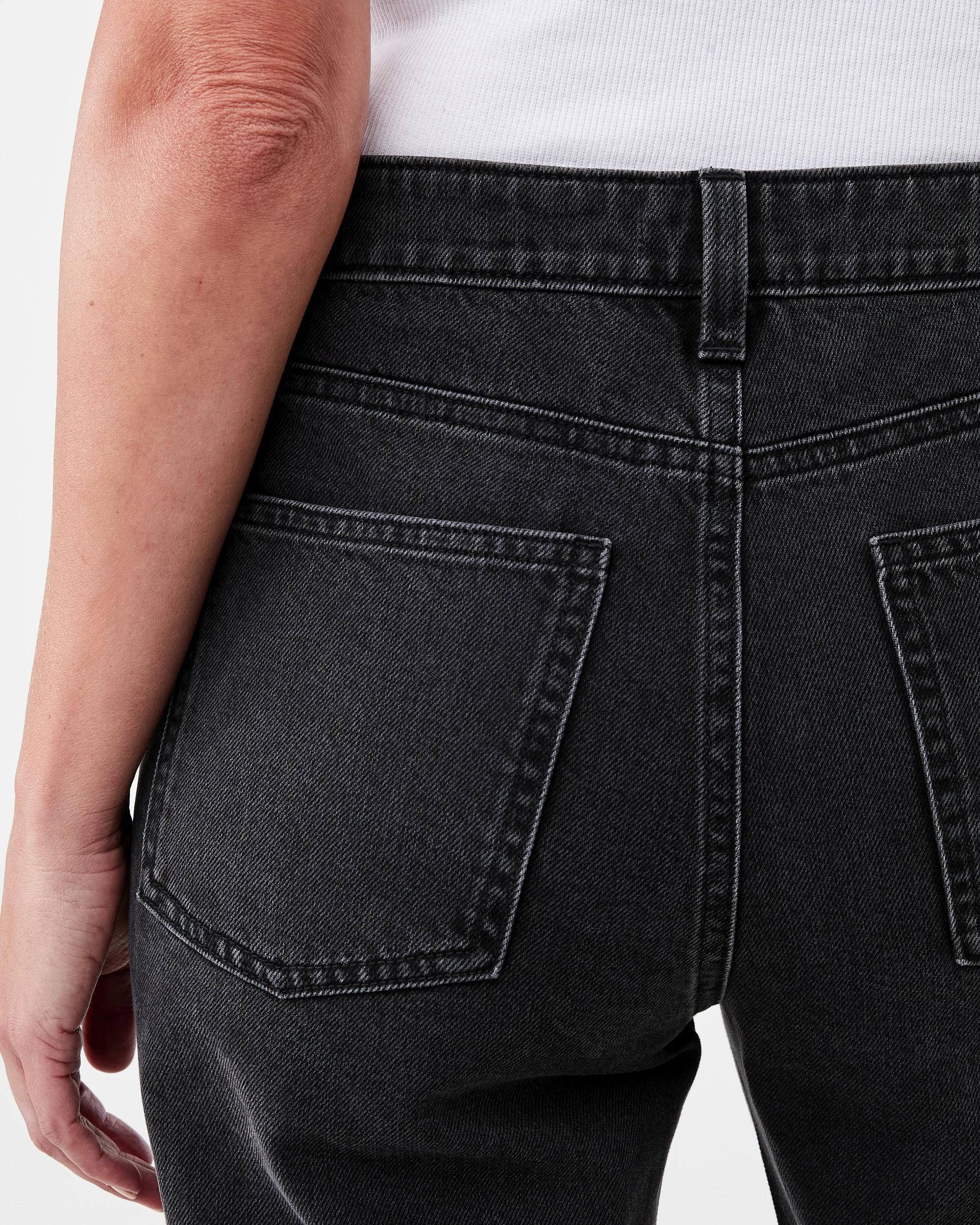 8 Straight Leg Undone Hem Jeans Black Wash, 8 of 9