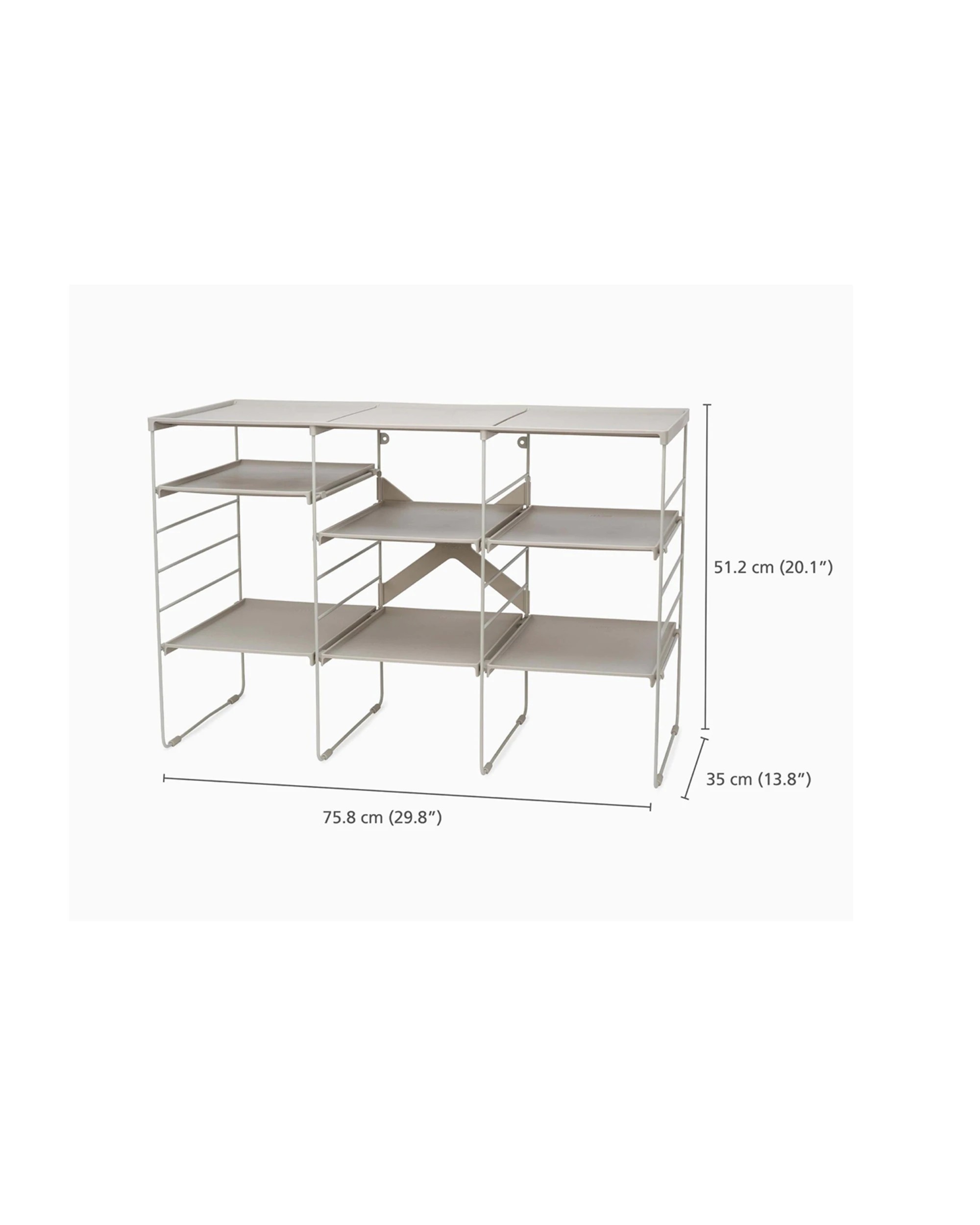6 Joseph Joseph Level Plus Adjustable Triple Shoe Rack 51cm Stores 12 Pairs Ecru - White, 6 of 6